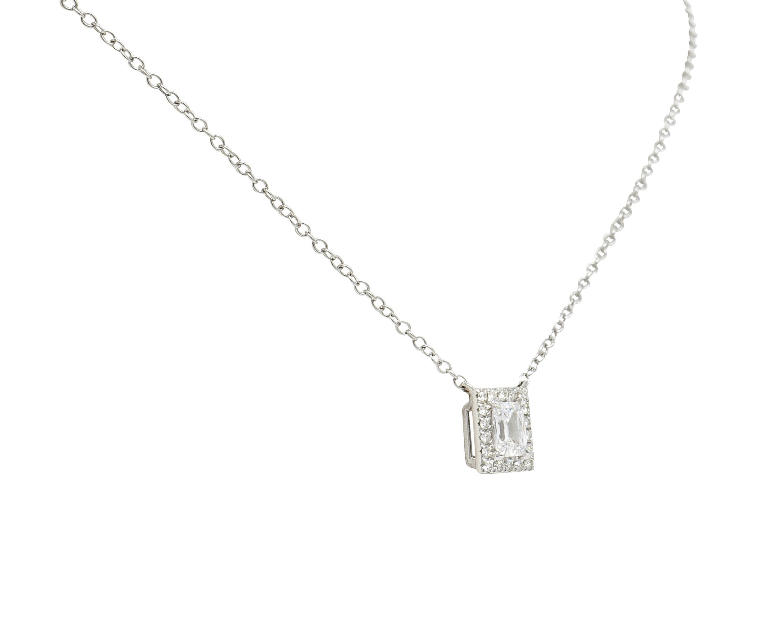 Modern 0.70 CTW Crisscut Diamond Platinum Station NecklaceNecklace - Wilson's Estate Jewelry