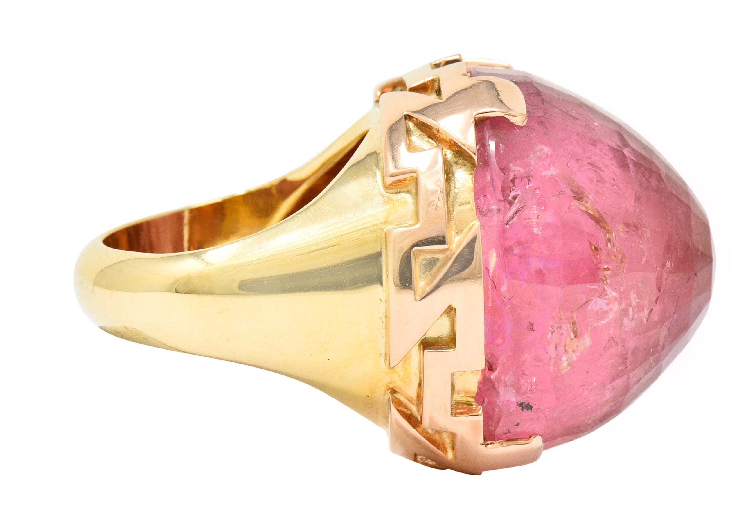 Large SeidenGang Pink Tourmaline 14 Karat Gold Cocktail RingRing - Wilson's Estate Jewelry