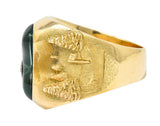 1984 Vintage Diamond Enamel 18 Karat Gold Men's Golf RingRing - Wilson's Estate Jewelry