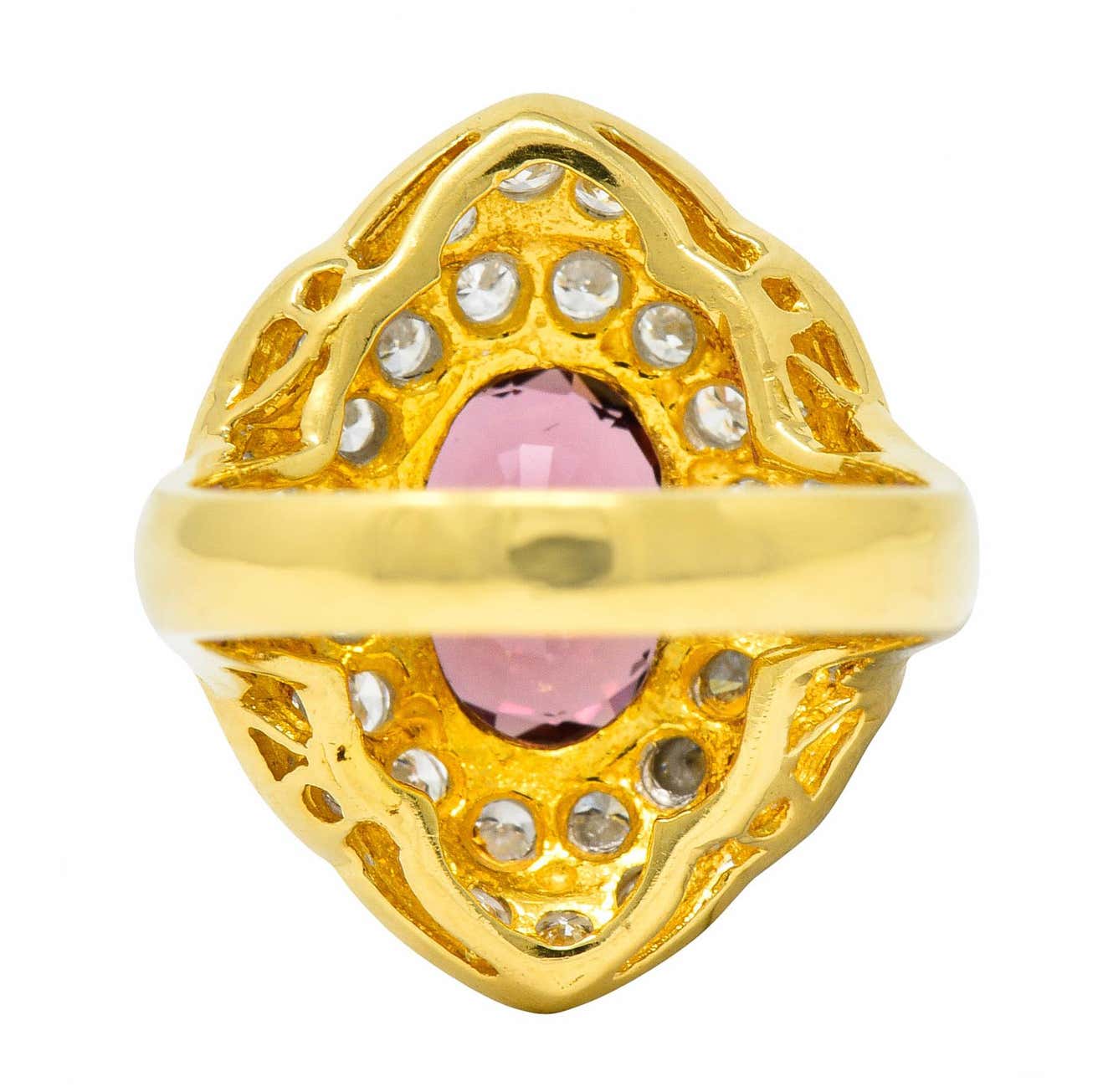 Vintage 4.88 Carat No Heat Spinel Diamond 18 Karat Gold Cluster Ring GIARing - Wilson's Estate Jewelry