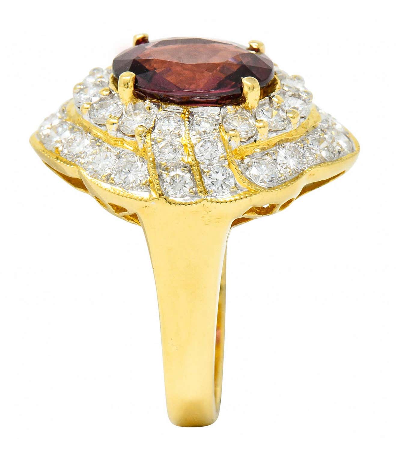 Vintage 4.88 Carat No Heat Spinel Diamond 18 Karat Gold Cluster Ring GIARing - Wilson's Estate Jewelry