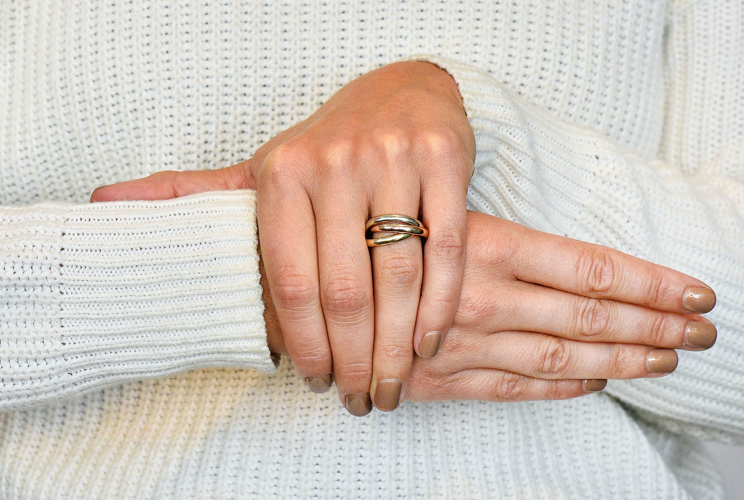 Tiffany & Co. Vintage 14 Karat Tri-Colored Gold Paloma's Melody Rolling Band RingRing - Wilson's Estate Jewelry