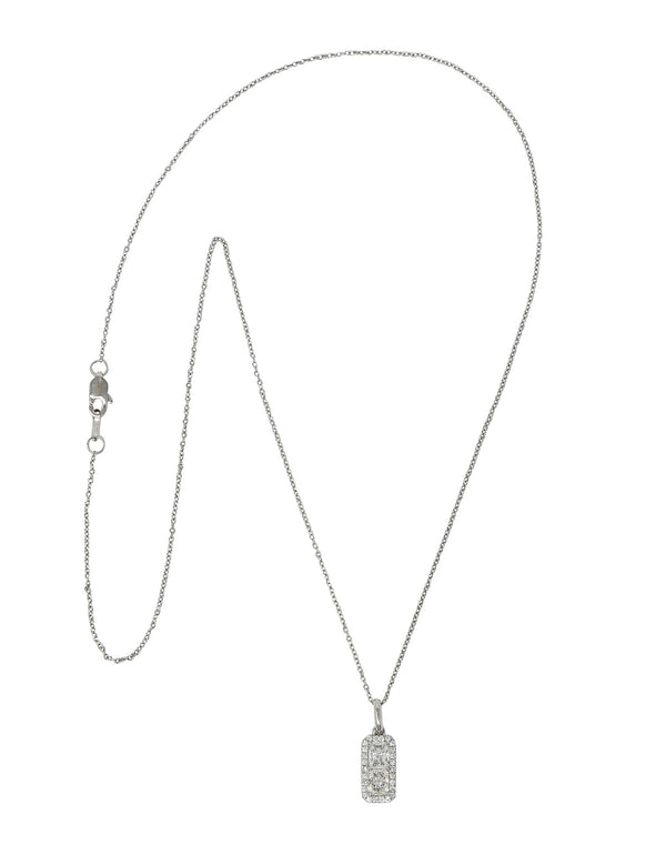 Modern 1.00 CTW Diamond Platinum 14 Karat White Gold Pendant NecklaceNecklace - Wilson's Estate Jewelry