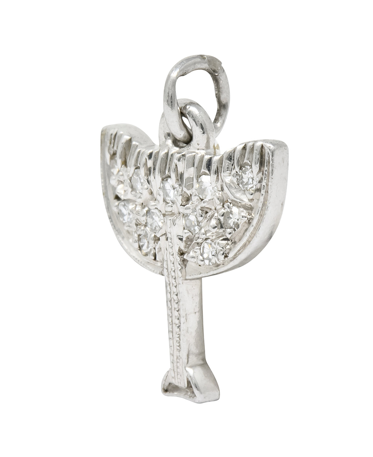 1950's Diamond Platinum Chalice Goblet Charm - Wilson's Estate Jewelry