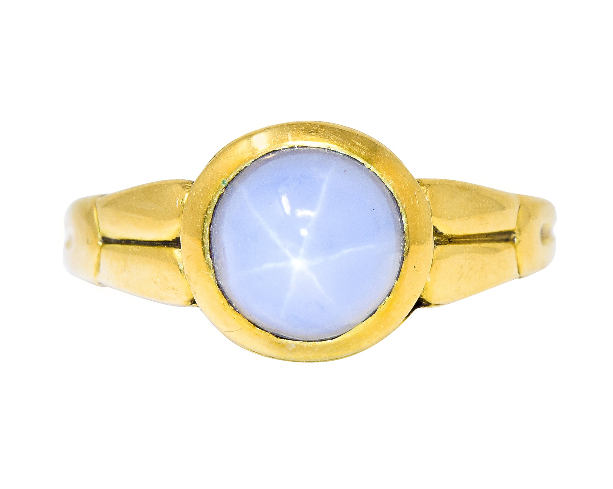 Tiffany & Co. Art Nouveau Star Sapphire 18 Karat Gold Cabochon Ring Circa 1910 - Wilson's Estate Jewelry