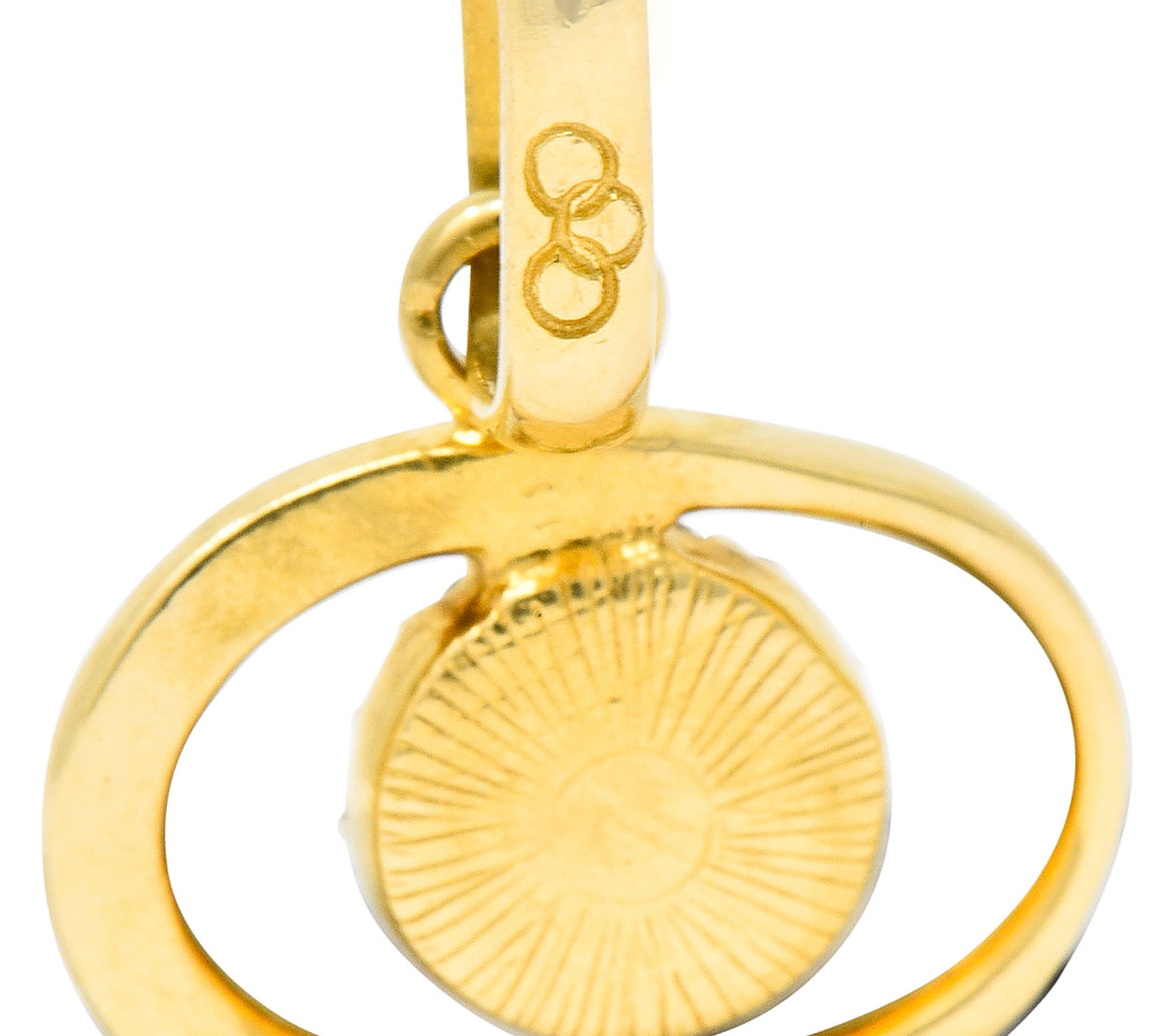 Protective Contemporary Diamond 18 Karat Gold Evil Eye Charm - Wilson's Estate Jewelry