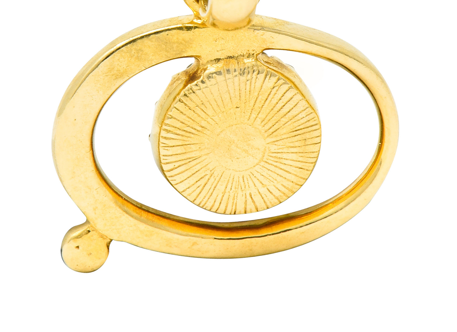 Protective Contemporary Diamond 18 Karat Gold Evil Eye Charm - Wilson's Estate Jewelry