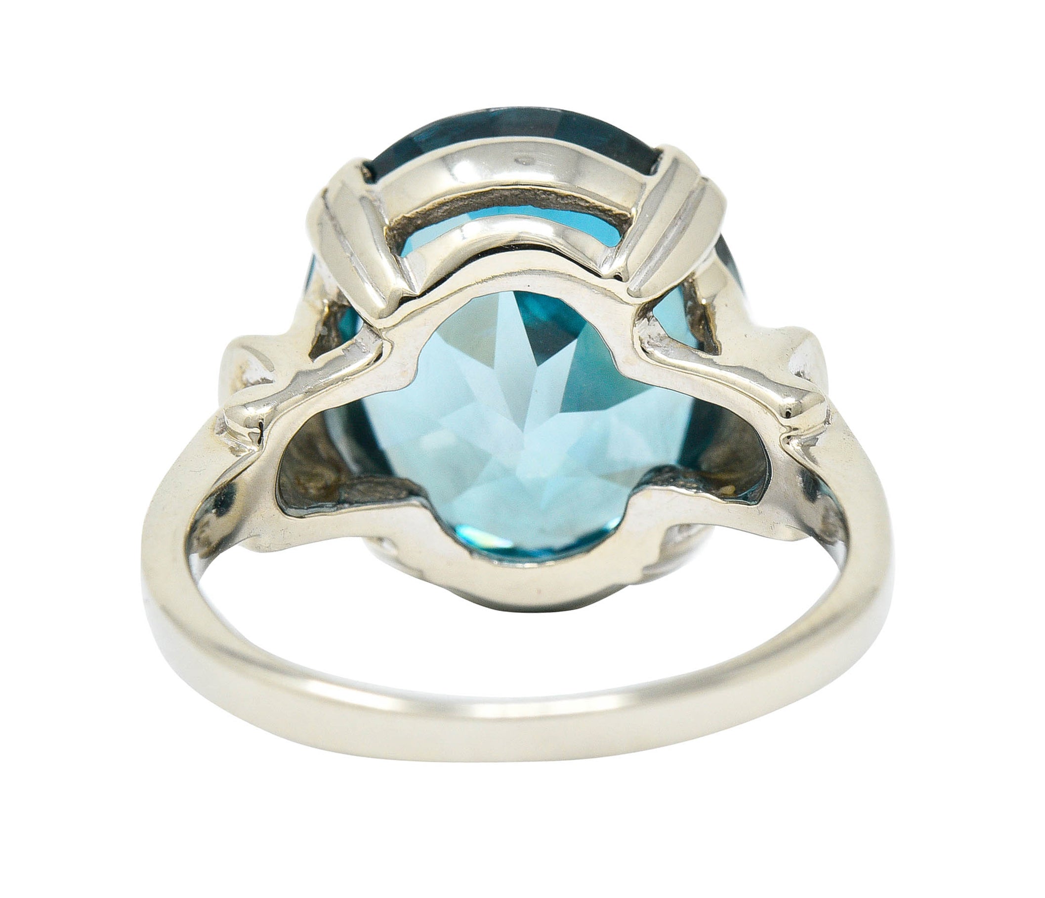 Retro Blue Zircon 14 Karat White Gold Gemstone RingRing - Wilson's Estate Jewelry