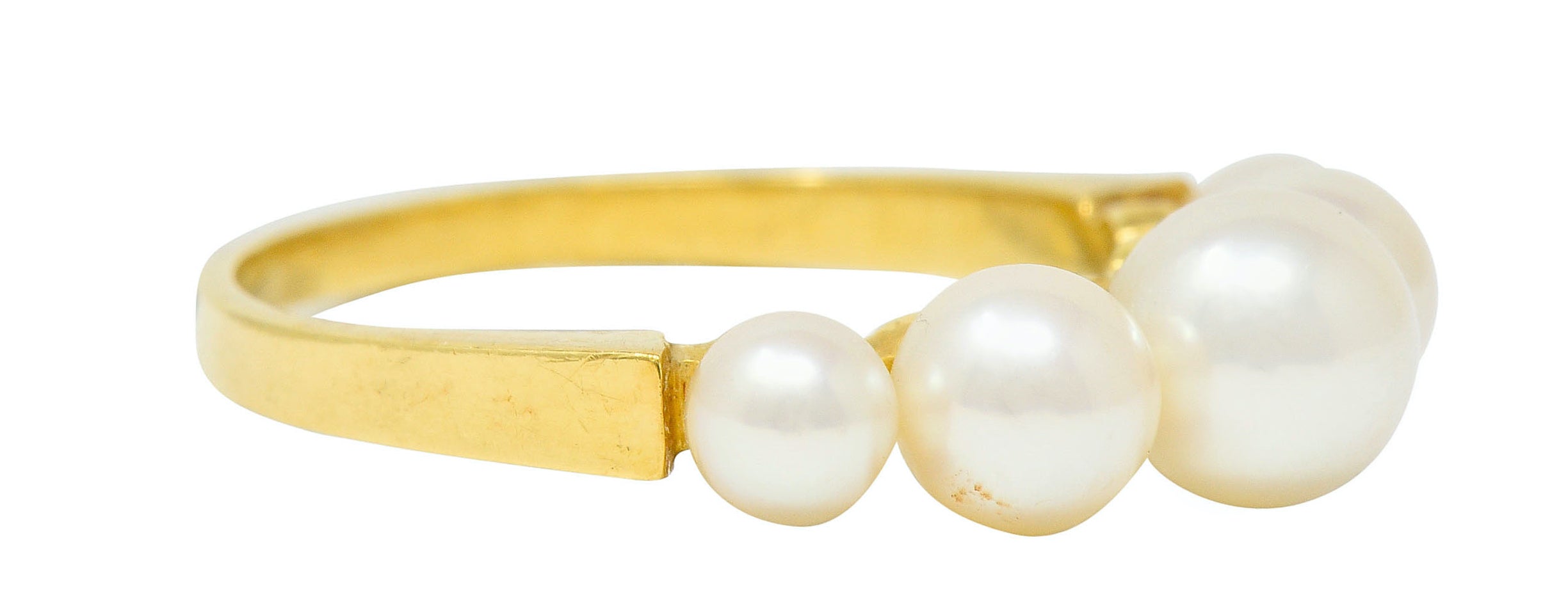 Mikimoto Vintage Cultured Pearl 18 Karat Gold Band RingRing - Wilson's Estate Jewelry