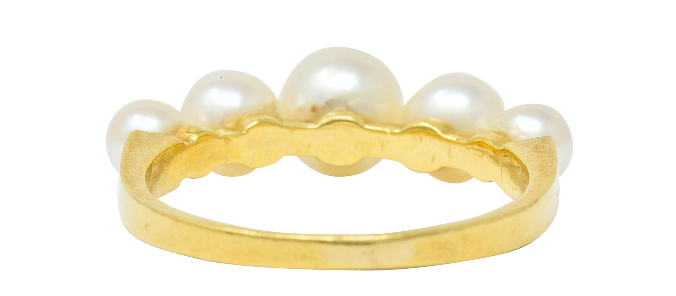 Mikimoto Vintage Cultured Pearl 18 Karat Gold Band RingRing - Wilson's Estate Jewelry