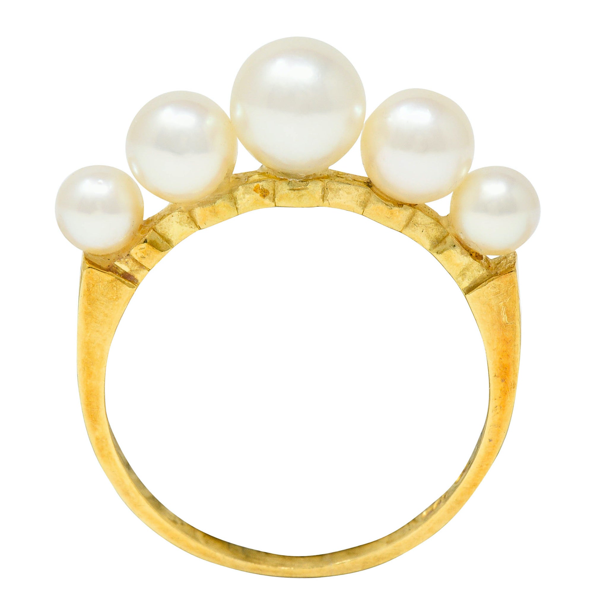 Mikimoto Vintage Cultured Pearl 18 Karat Gold Band RingRing - Wilson's Estate Jewelry