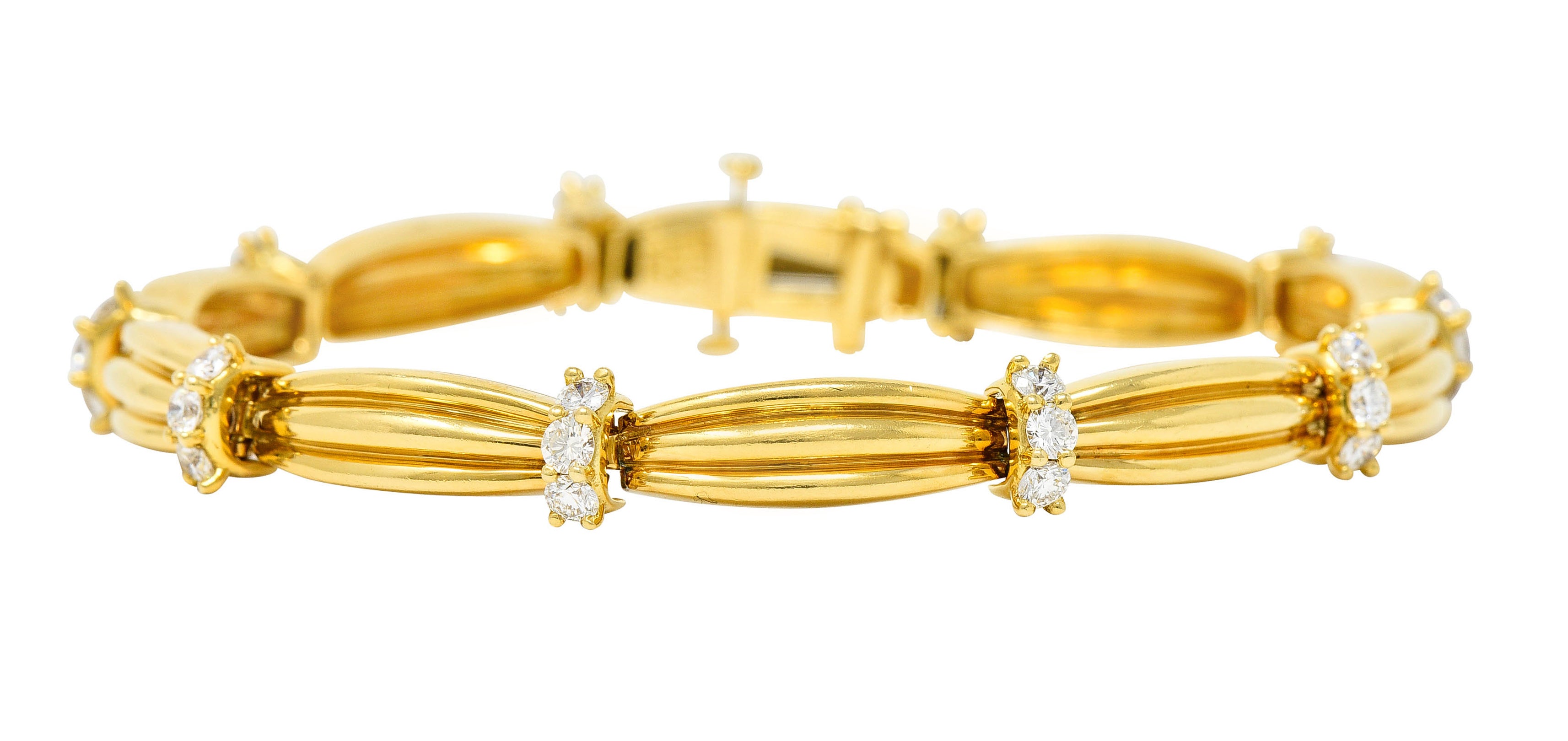 Vintage Tiffany & Co. 1.00 CTW Diamond 18 Karat Yellow Gold Link Braceletbracelet - Wilson's Estate Jewelry