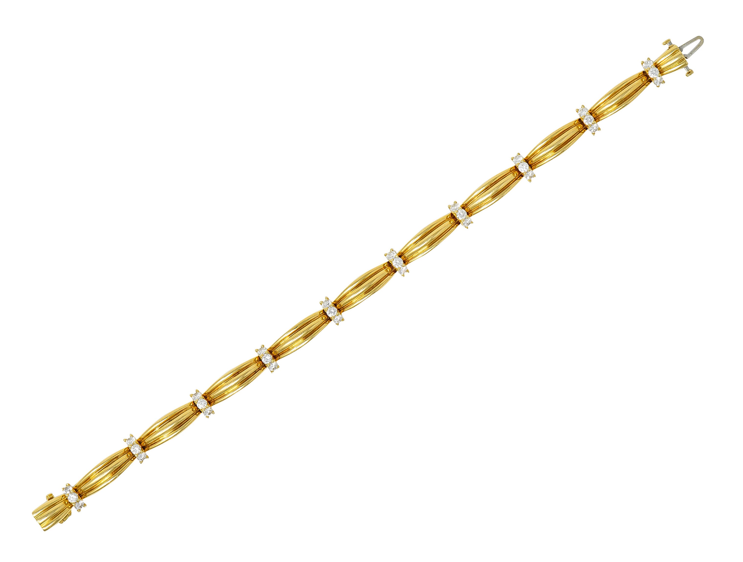 Vintage Tiffany & Co. 1.00 CTW Diamond 18 Karat Yellow Gold Link Braceletbracelet - Wilson's Estate Jewelry