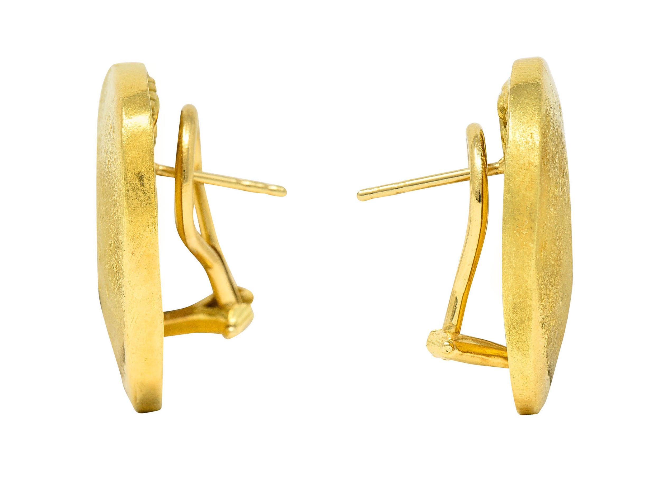 Yves Kamioner 0.50 CTW Diamond 18 Karat Two-Tone Gold Cushion EarringsEarrings - Wilson's Estate Jewelry