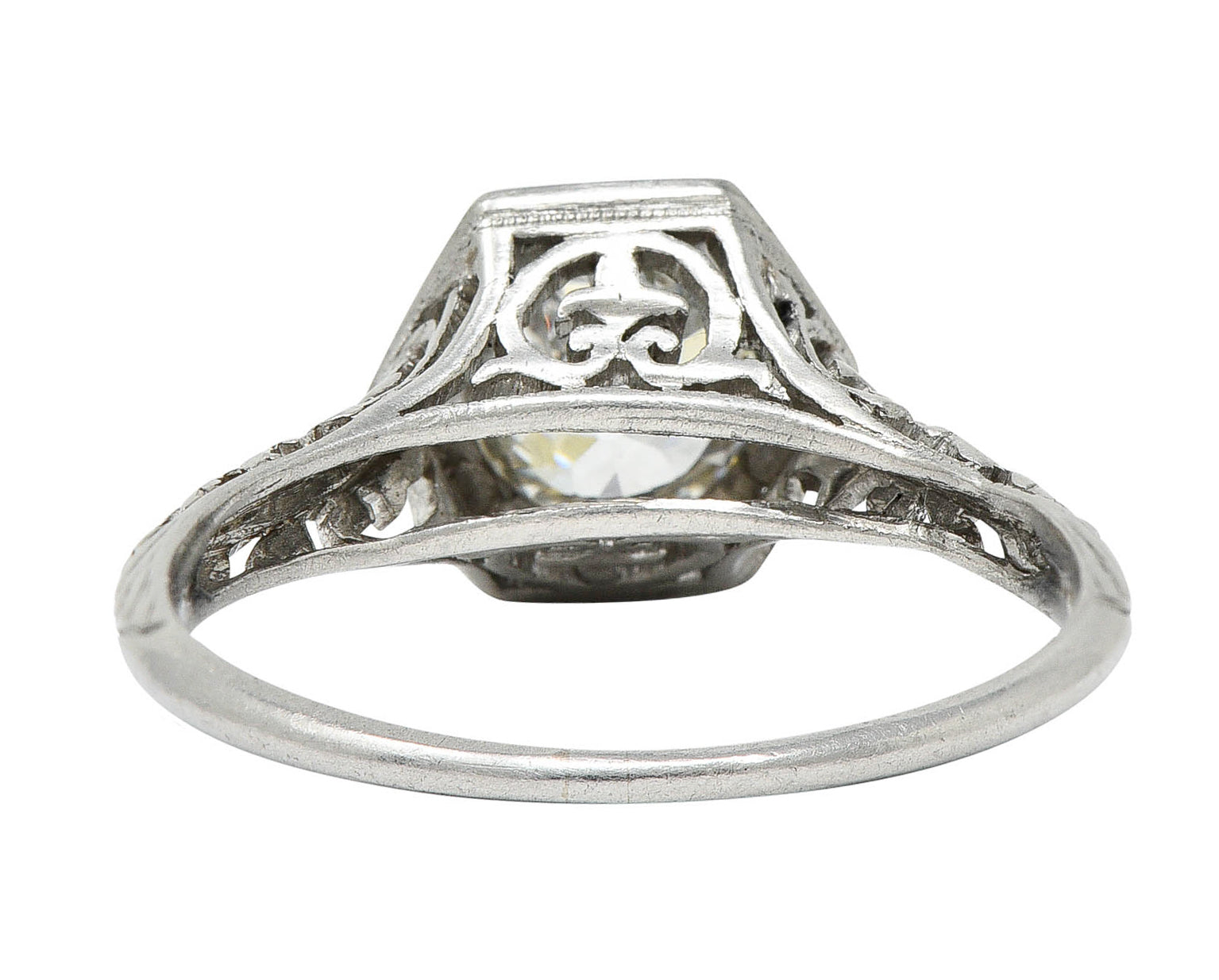 Early Art Deco 0.91 CTW Diamond Platinum Hexagonal Engagement RingRing - Wilson's Estate Jewelry