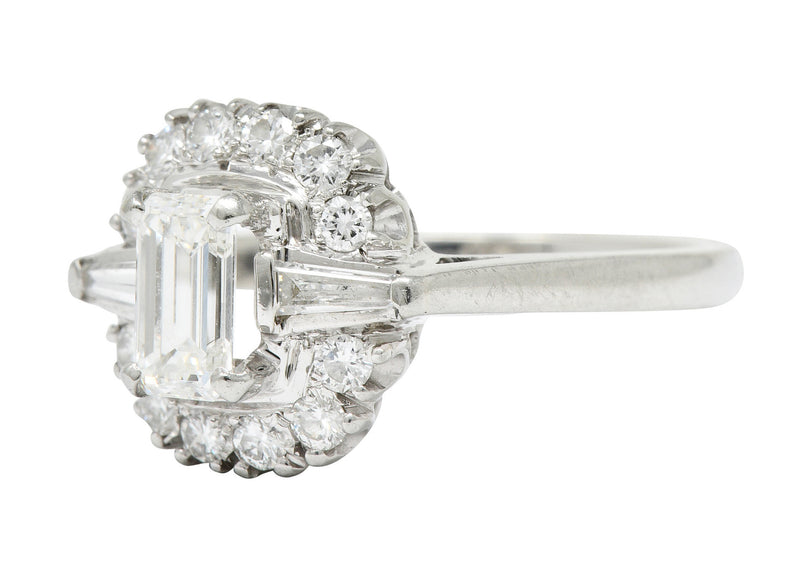 1950's Mid-Century 1.21 CTW Diamond Platinum Cluster RingRing - Wilson's Estate Jewelry