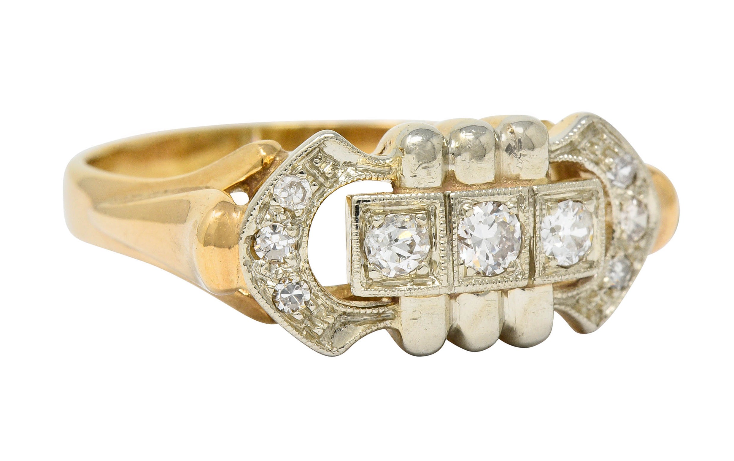 Edwardian Diamond 14 Karat Two-Tone Gold Dinner RingRing - Wilson's Estate Jewelry