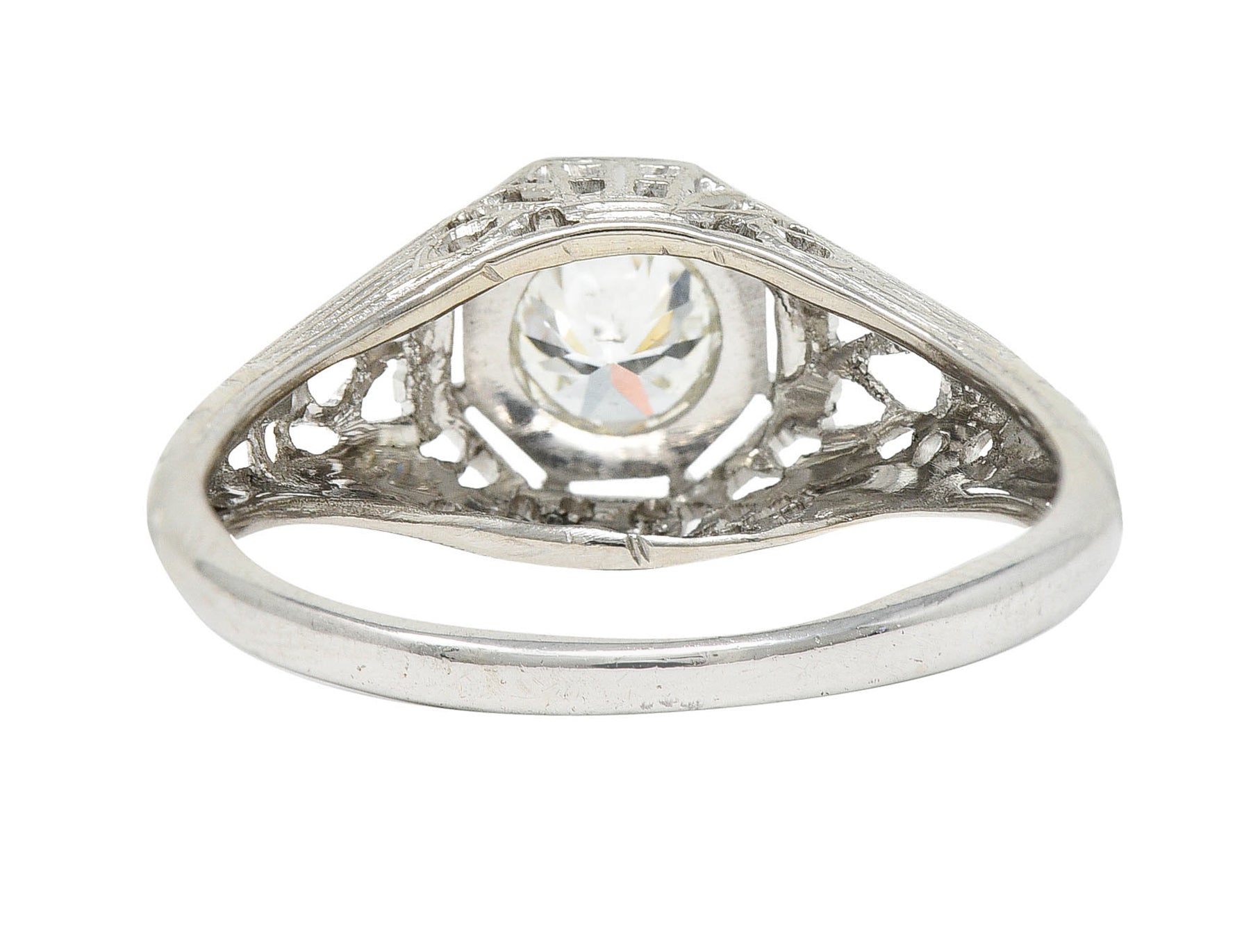 Art Deco 0.61 CTW Diamond 18 Karat White Gold Engagement RingRing - Wilson's Estate Jewelry