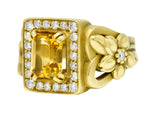 Kieselstein Cord Heliodor Golden Beryl Diamond 18 Karat Gold Flower RingRing - Wilson's Estate Jewelry