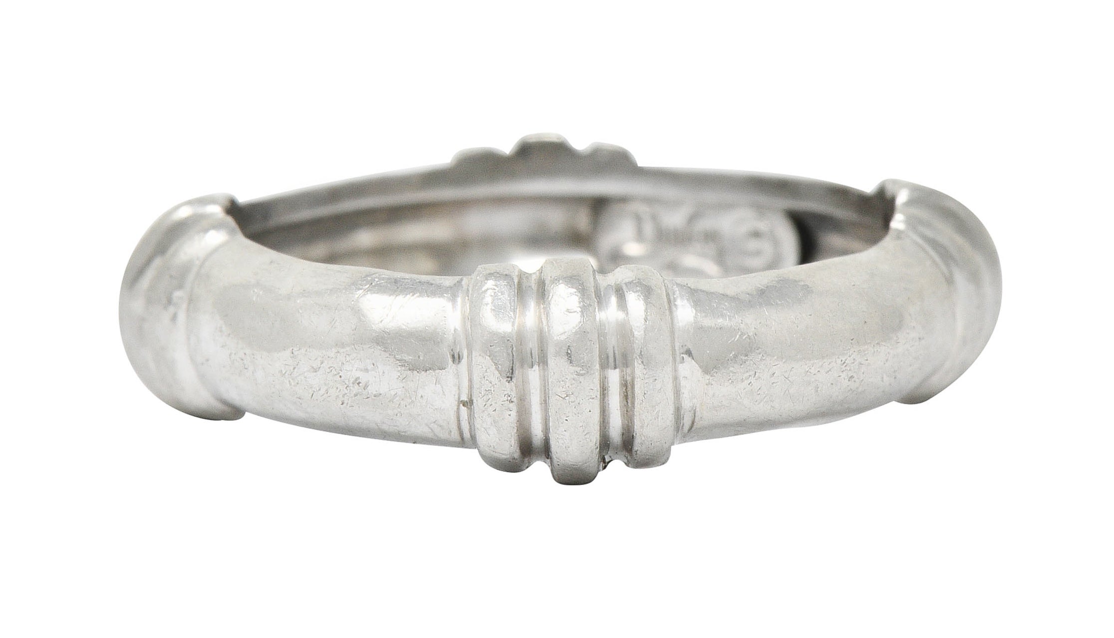 Henry Dunay Vintage Platinum Hammered Band Ring Circa 1990sRing - Wilson's Estate Jewelry