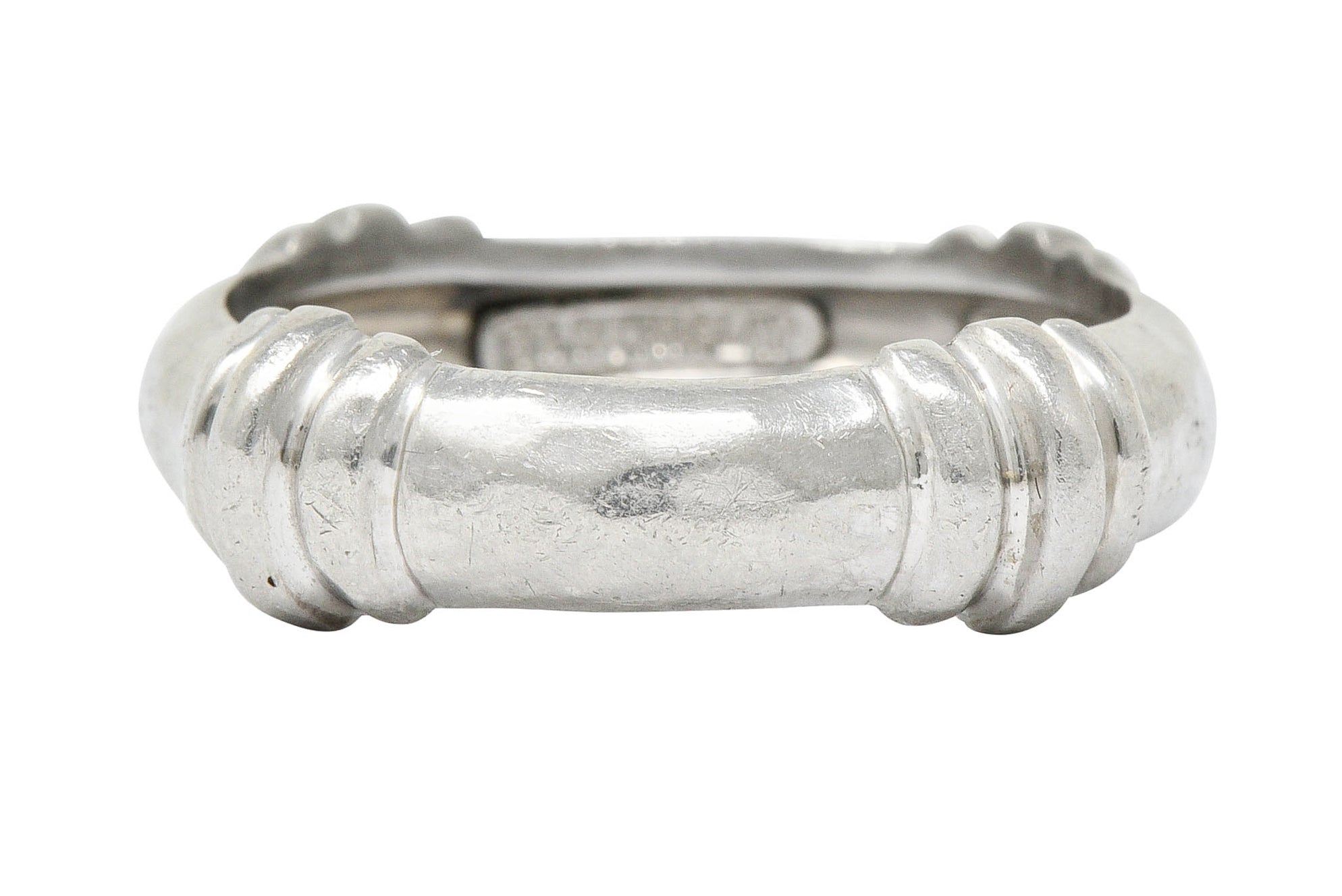 Henry Dunay Vintage Platinum Hammered Band Ring Circa 1990sRing - Wilson's Estate Jewelry