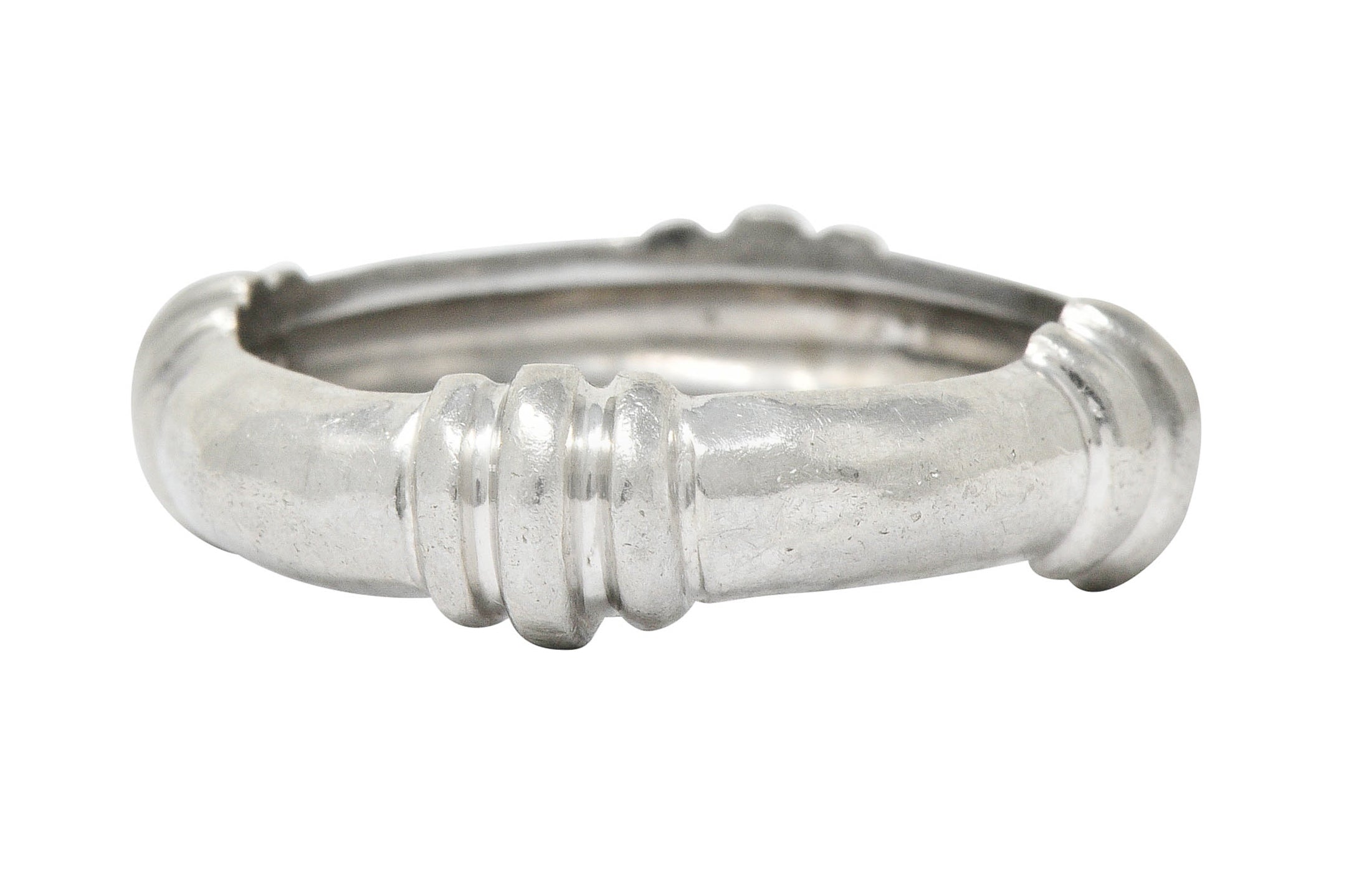 Henry Dunay Vintage Platinum Hammered Band Ring Circa 1990sRing - Wilson's Estate Jewelry