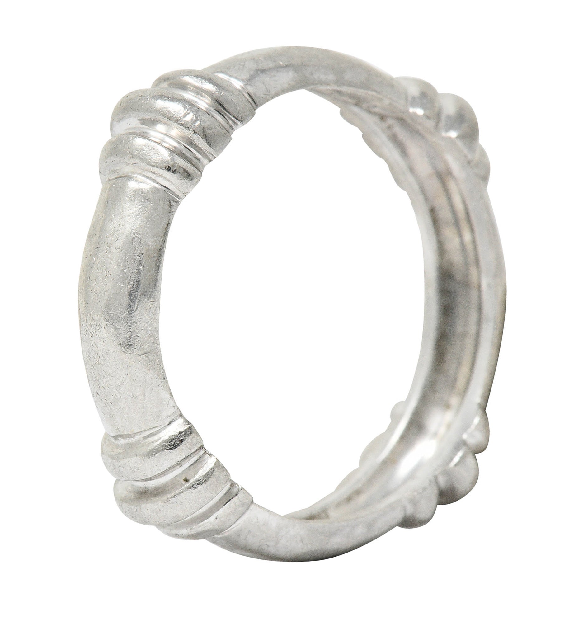 Henry Dunay Vintage Platinum Hammered Band Ring Circa 1990sRing - Wilson's Estate Jewelry