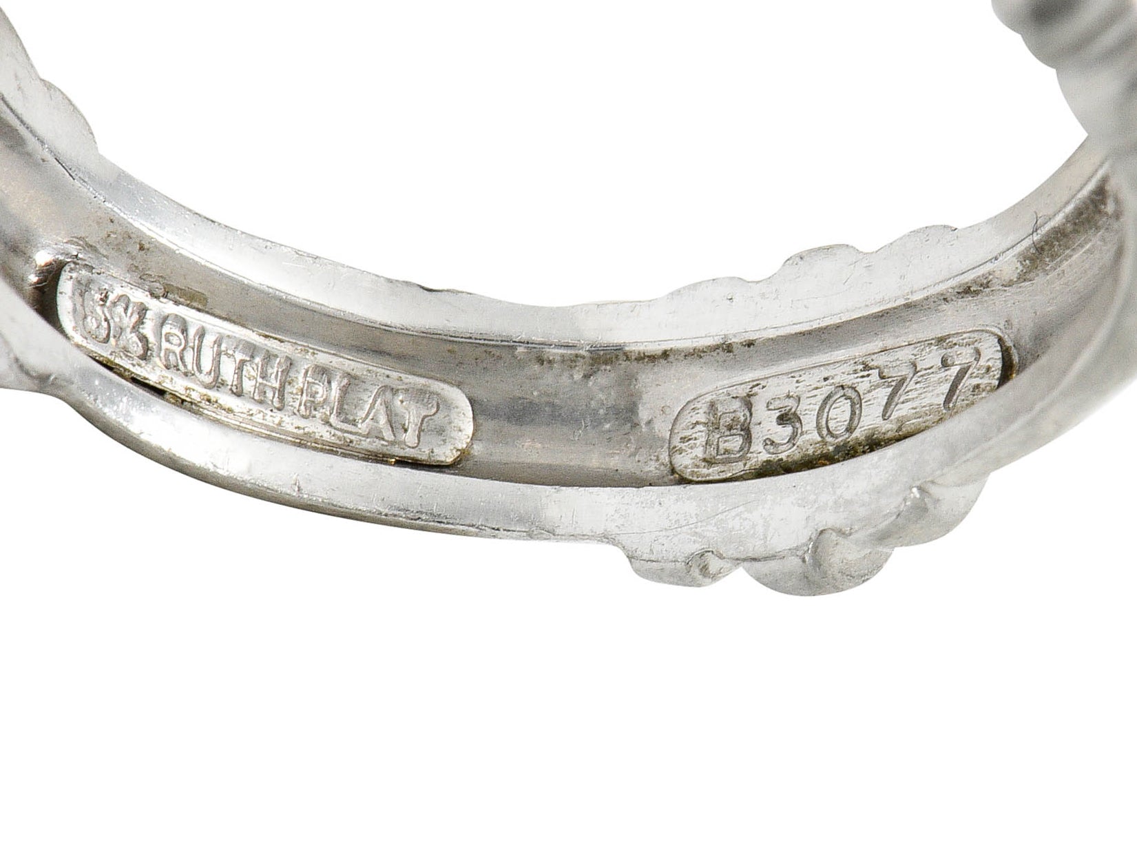 Henry Dunay Vintage Platinum Hammered Band Ring Circa 1990sRing - Wilson's Estate Jewelry