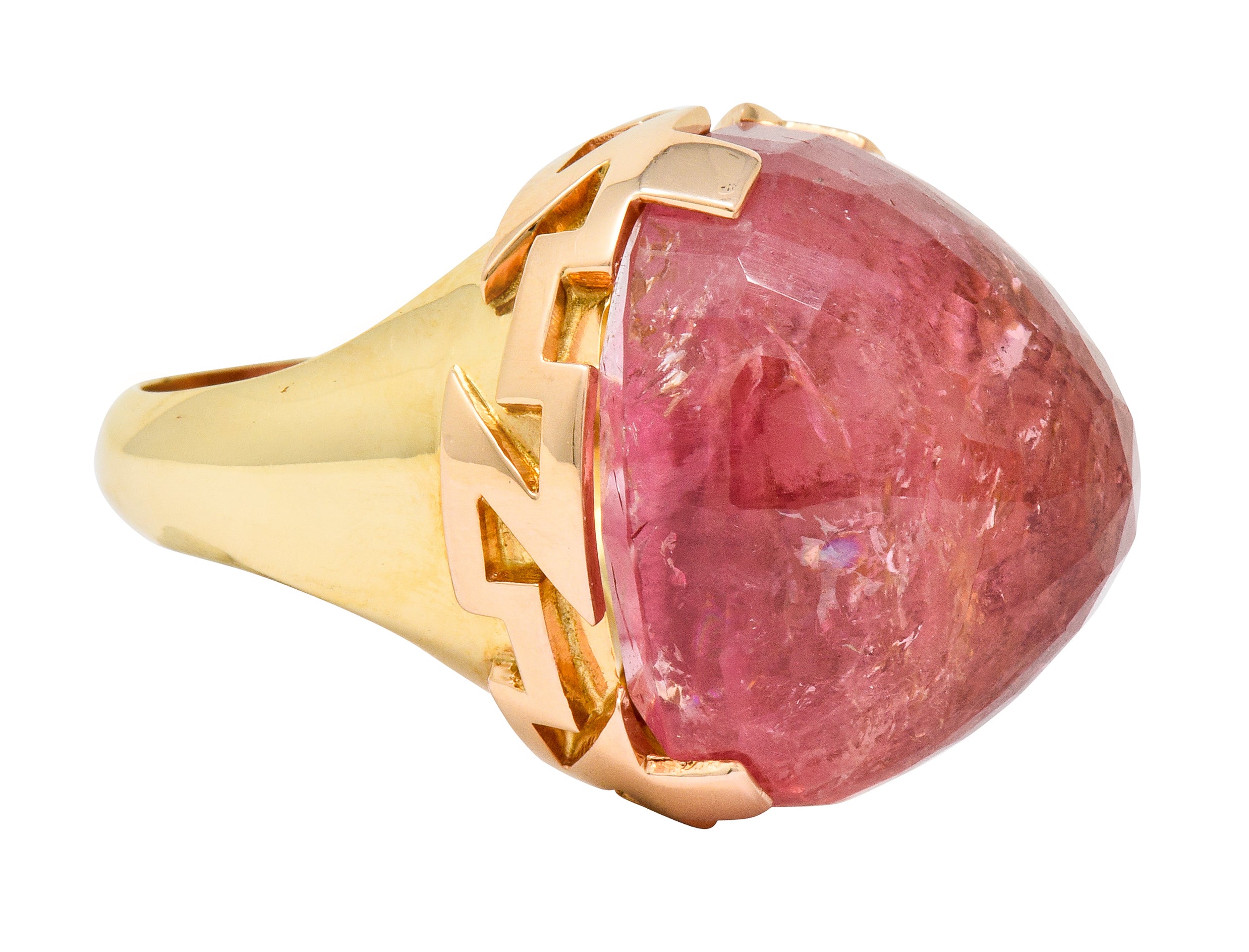 SeidenGang Vintage Pink Tourmaline 14 Karat Gold Cocktail Ring - Wilson's Estate Jewelry