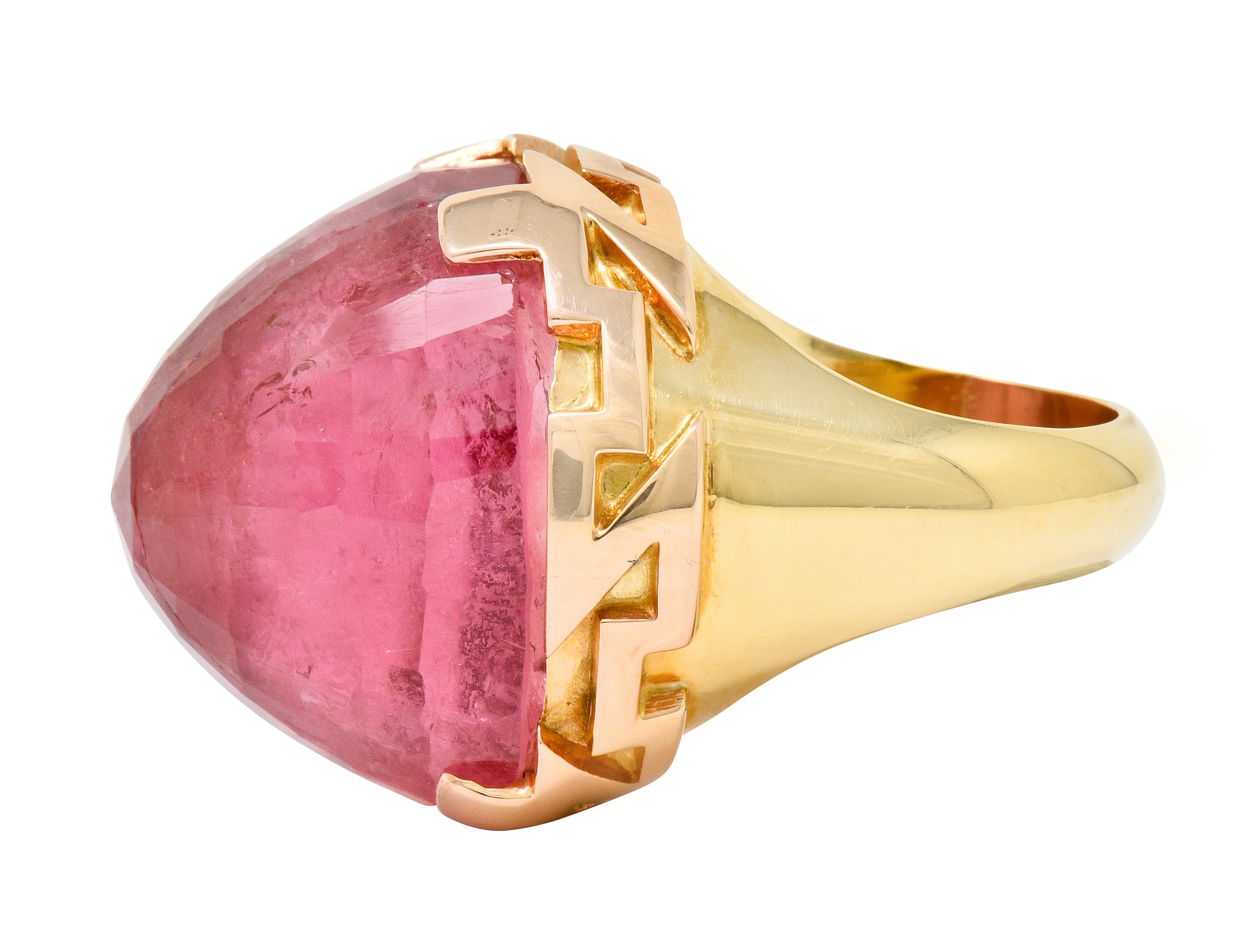 SeidenGang Vintage Pink Tourmaline 14 Karat Gold Cocktail Ring - Wilson's Estate Jewelry