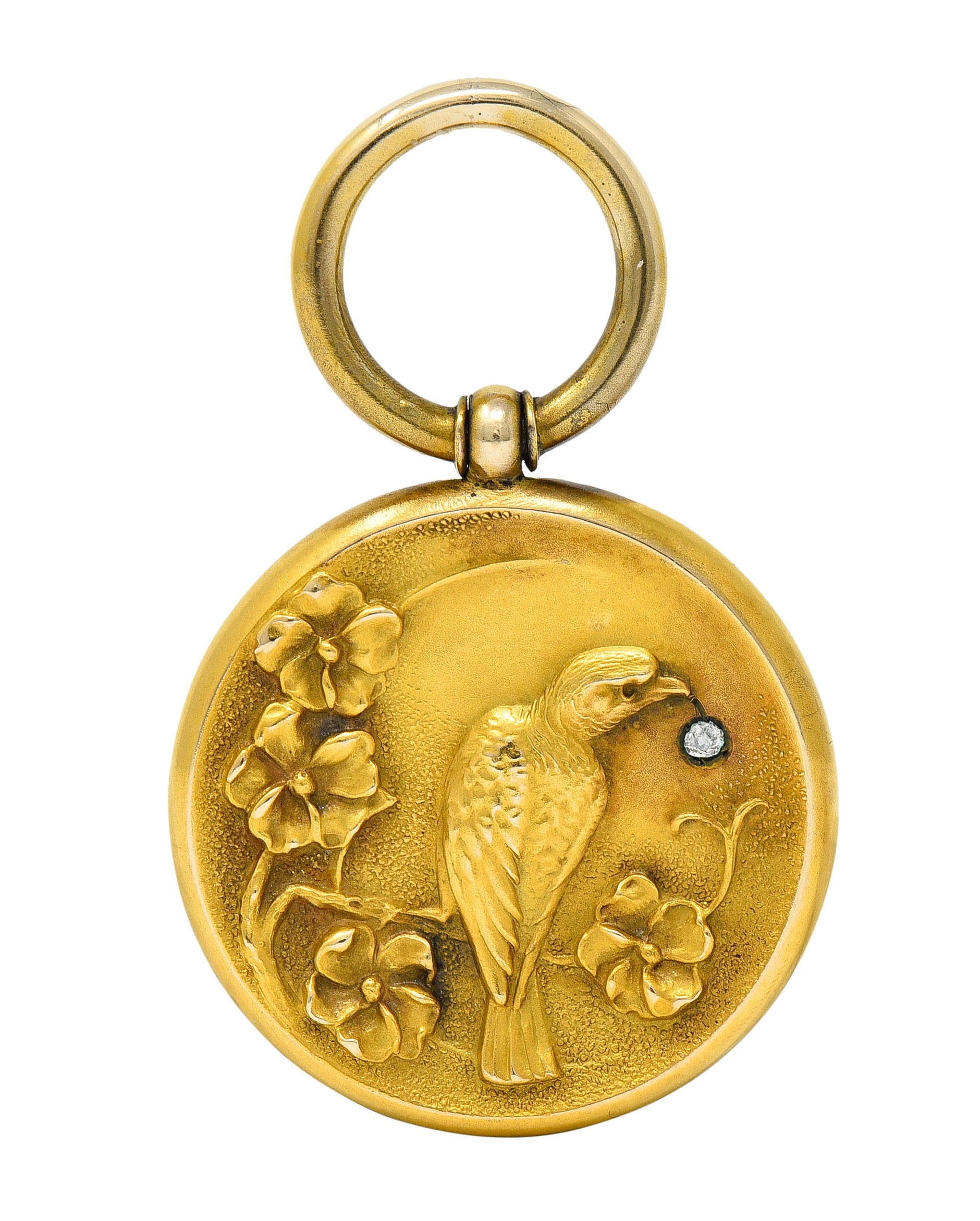 1900 Victorian Diamond 18 Karat Gold Eagle Pendantcharm - Wilson's Estate Jewelry