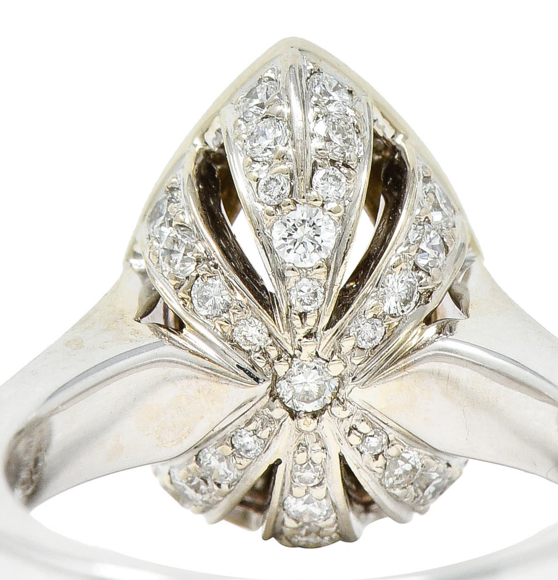 Charles Krypell Morganite 18 Karat Two-Tone Gold Pear Halo RingRing - Wilson's Estate Jewelry