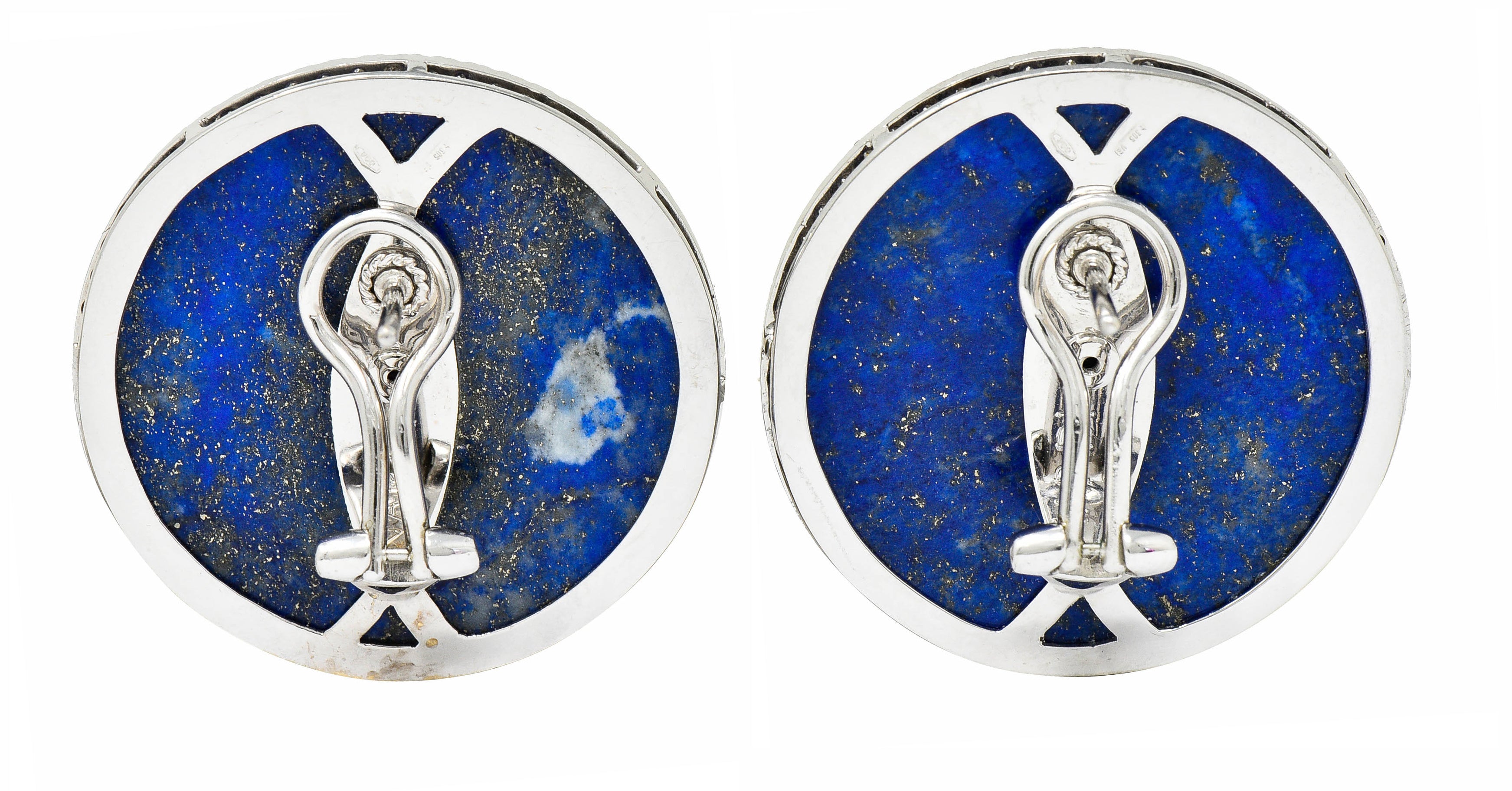 Nardi Lapis Diamond 18 Karat White Gold Circle Statement EarringsEarrings - Wilson's Estate Jewelry