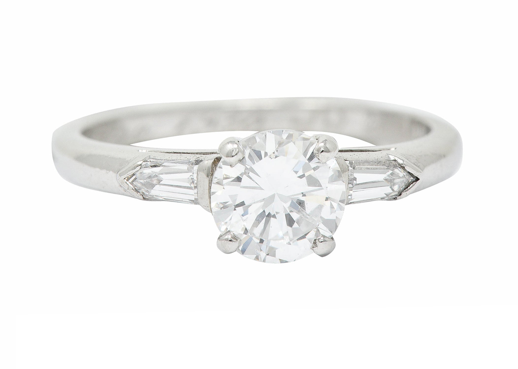 1930's Art Deco 0.91 CTW Diamond Platinum Engagement Ring GIARing - Wilson's Estate Jewelry