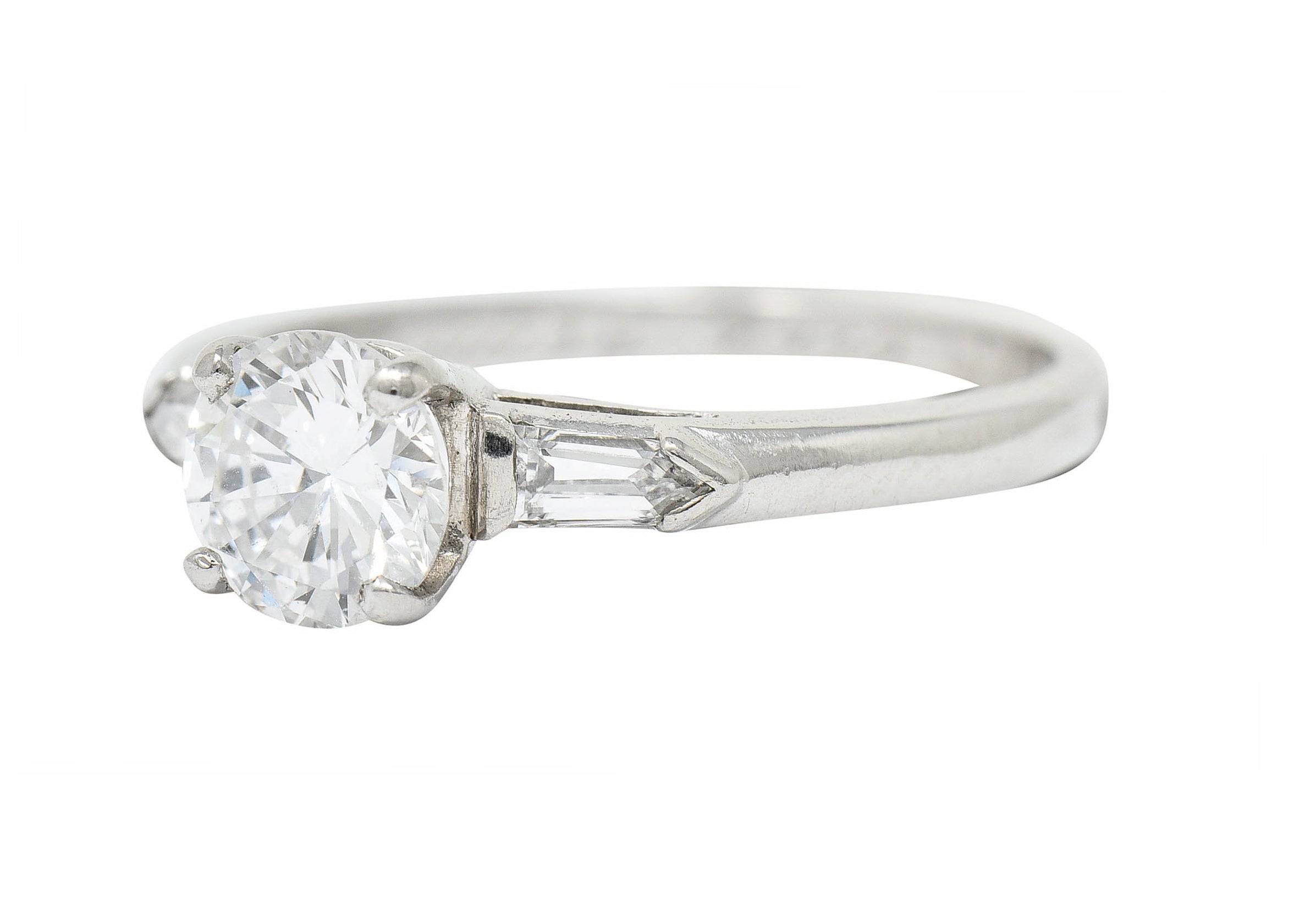 1930's Art Deco 0.91 CTW Diamond Platinum Engagement Ring GIARing - Wilson's Estate Jewelry