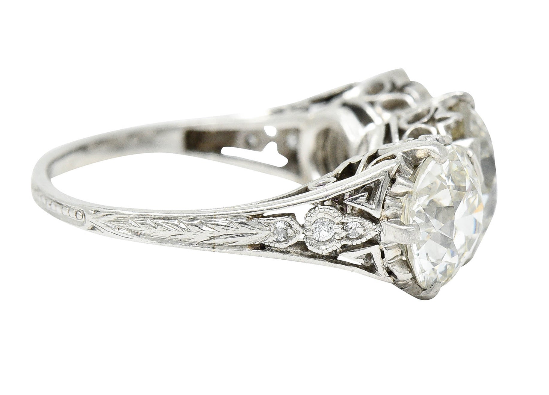 Tiffany & Co. Art Deco 5.50 CTW Diamond Platinum Three Stone RingRing - Wilson's Estate Jewelry