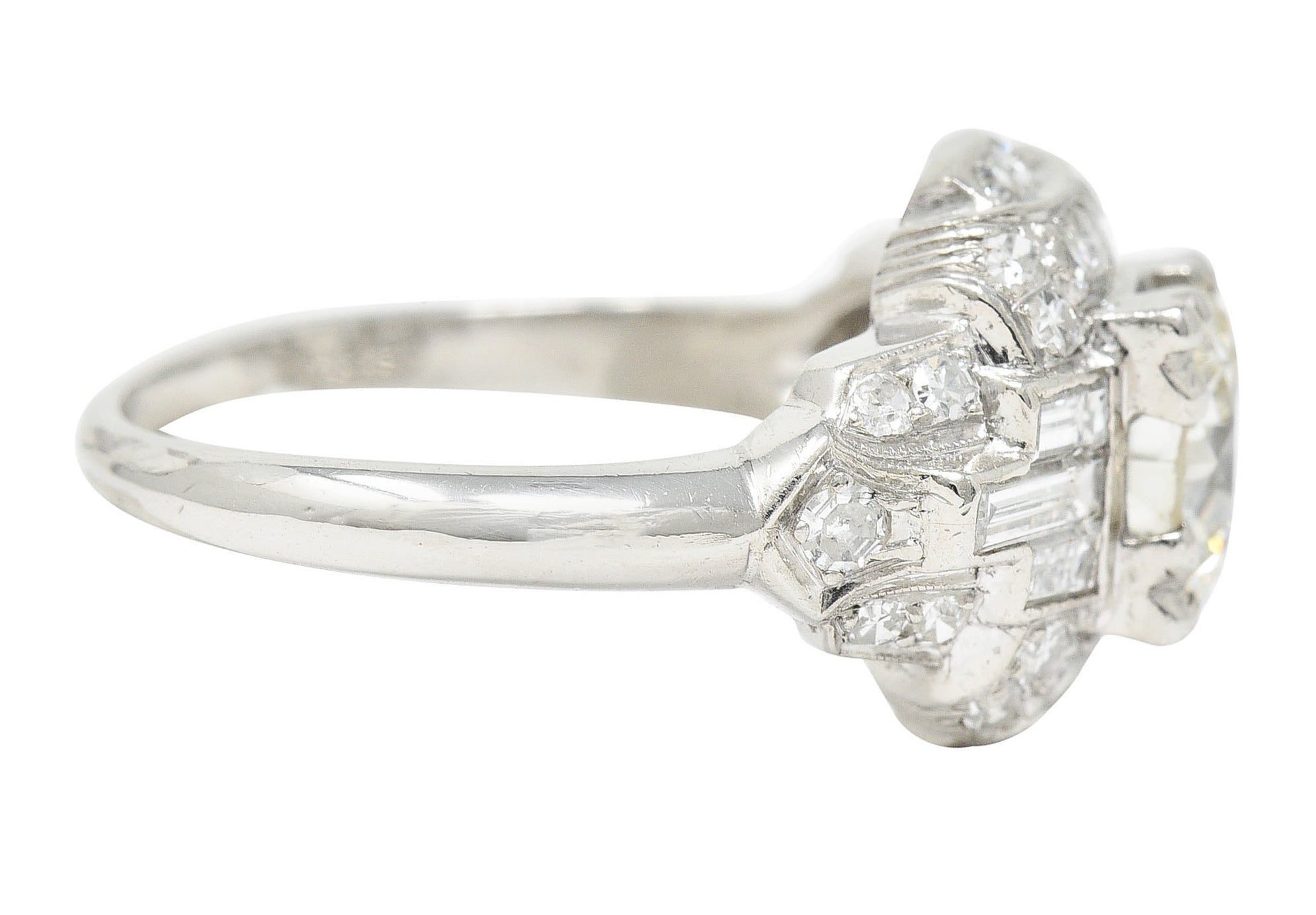 Late Art Deco 2.00 CTW Diamond Platinum Dinner RingRing - Wilson's Estate Jewelry