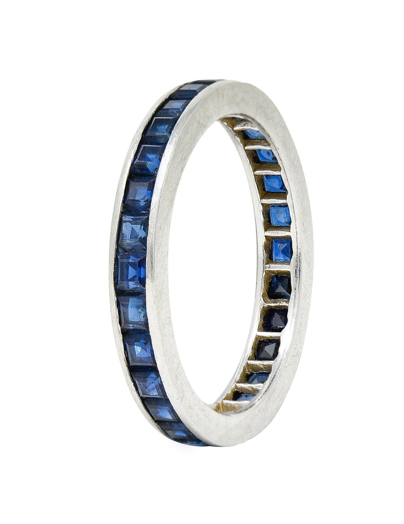 1960's Oscar Heyman Vintage 2.00 CTW Sapphire Platinum Eternity Band RingRing - Wilson's Estate Jewelry