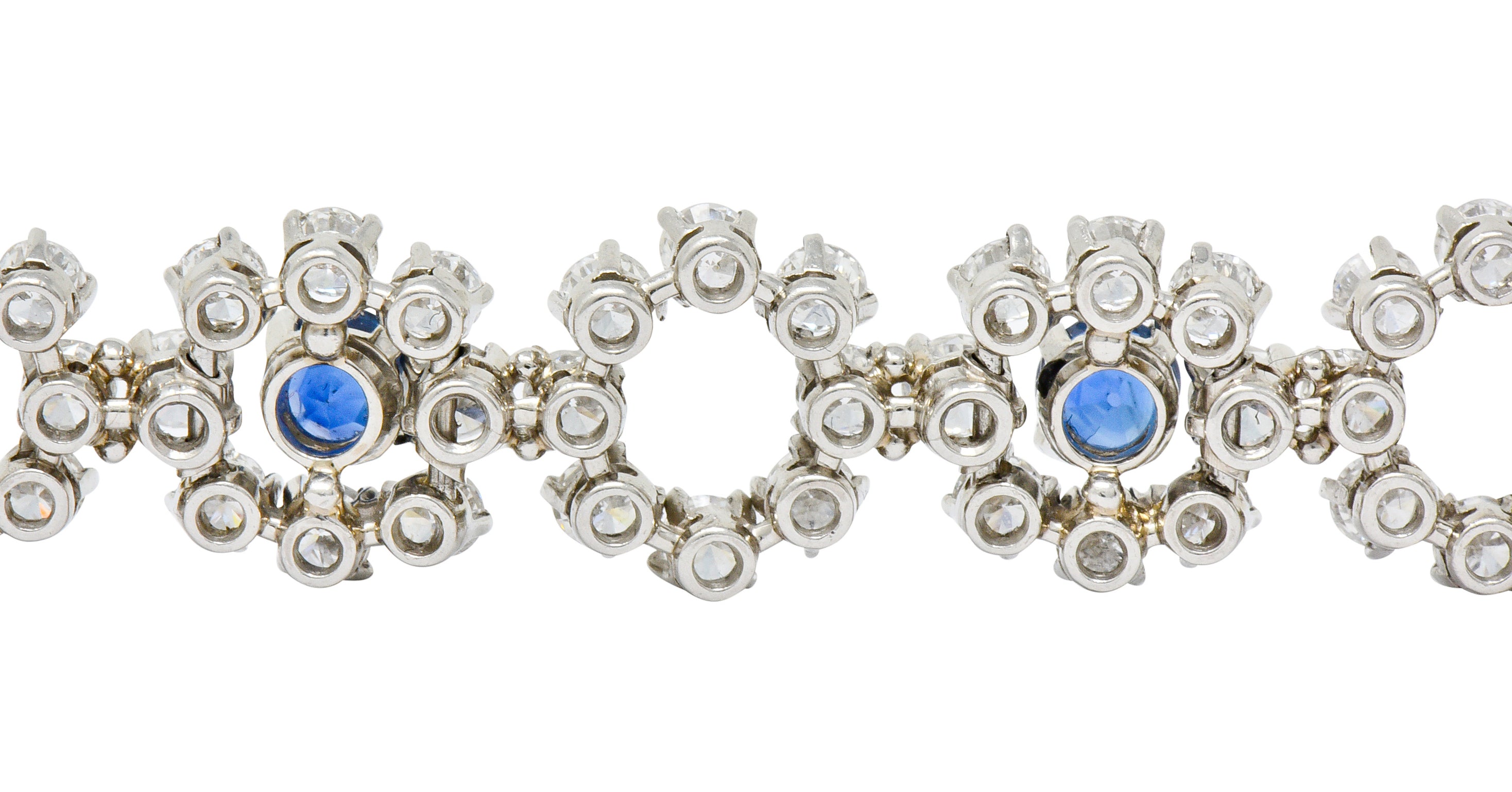 Tiffany & Co. 14.16 CTW Diamond Sapphire Platinum Cluster Link Bracelet - Wilson's Estate Jewelry