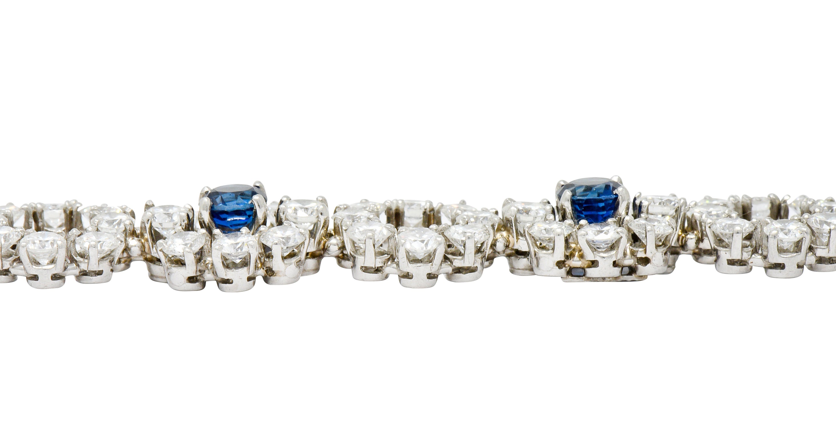 Tiffany & Co. 14.16 CTW Diamond Sapphire Platinum Cluster Link Bracelet - Wilson's Estate Jewelry