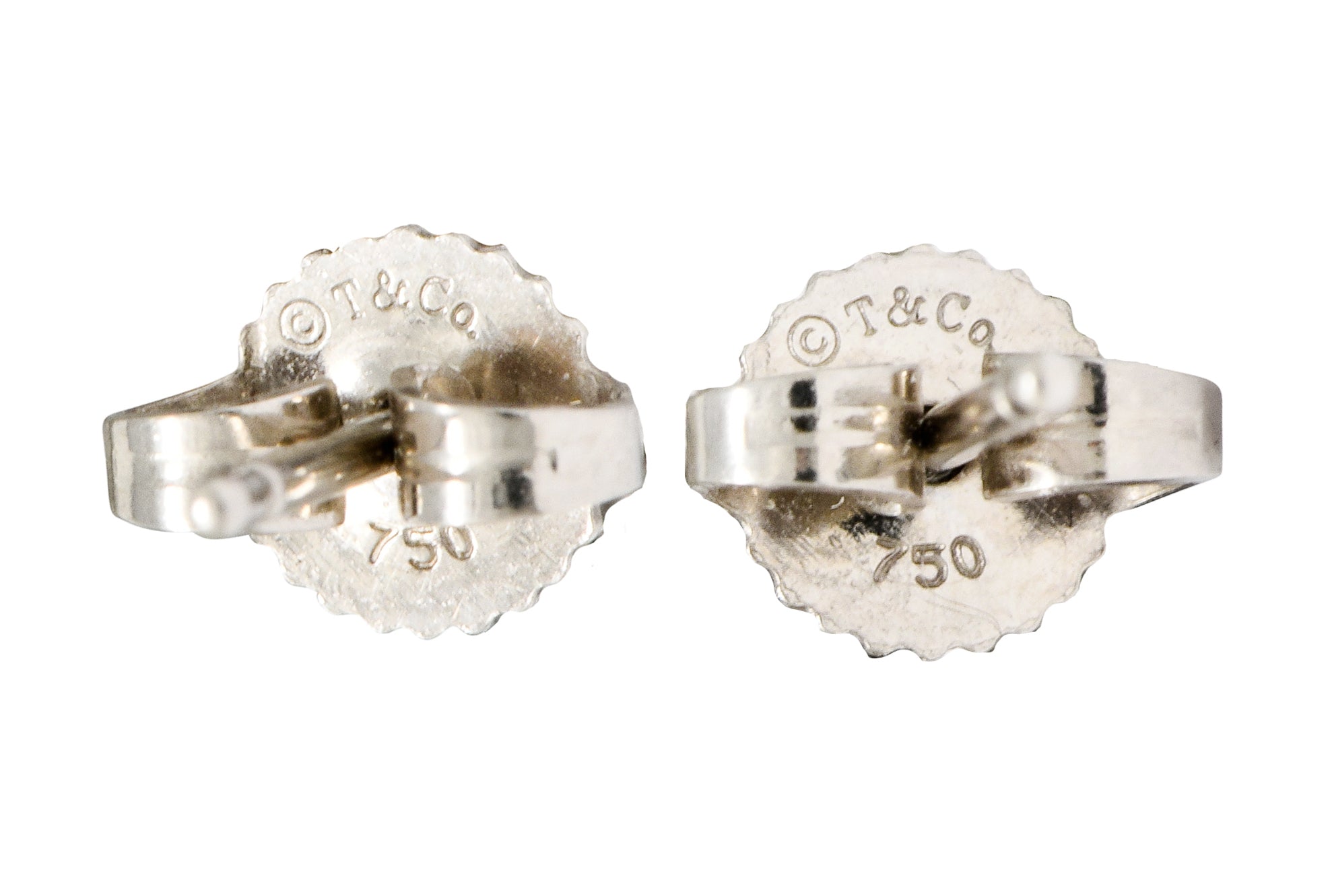 Tiffany & Co. Diamond 18 Karat White Gold Floral Cluster Stud Earrings - Wilson's Estate Jewelry