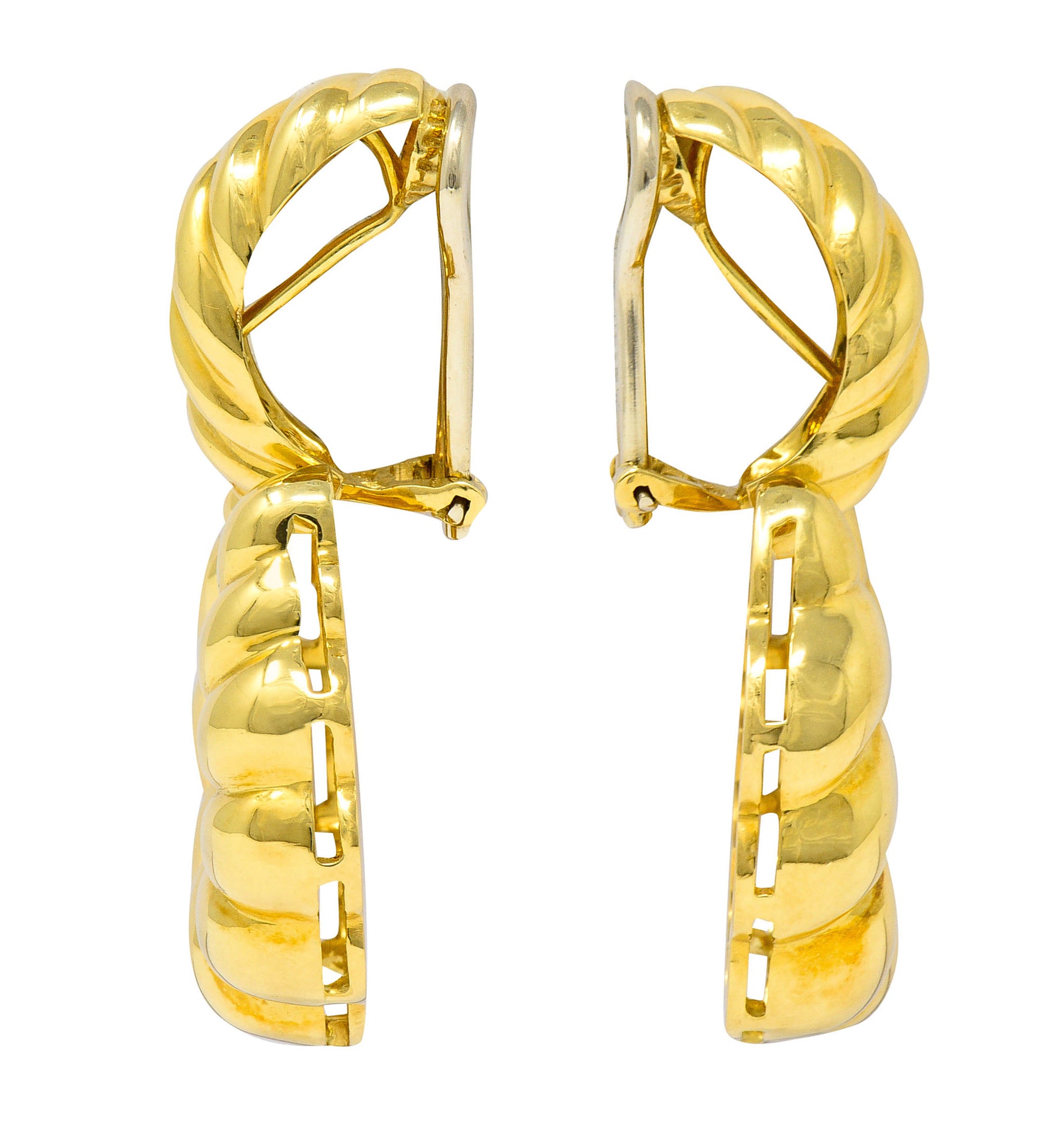 Tiffany & Co. 18 Karat Gold Ribbed Doorknocker Ear-Clip EarringsEarrings - Wilson's Estate Jewelry