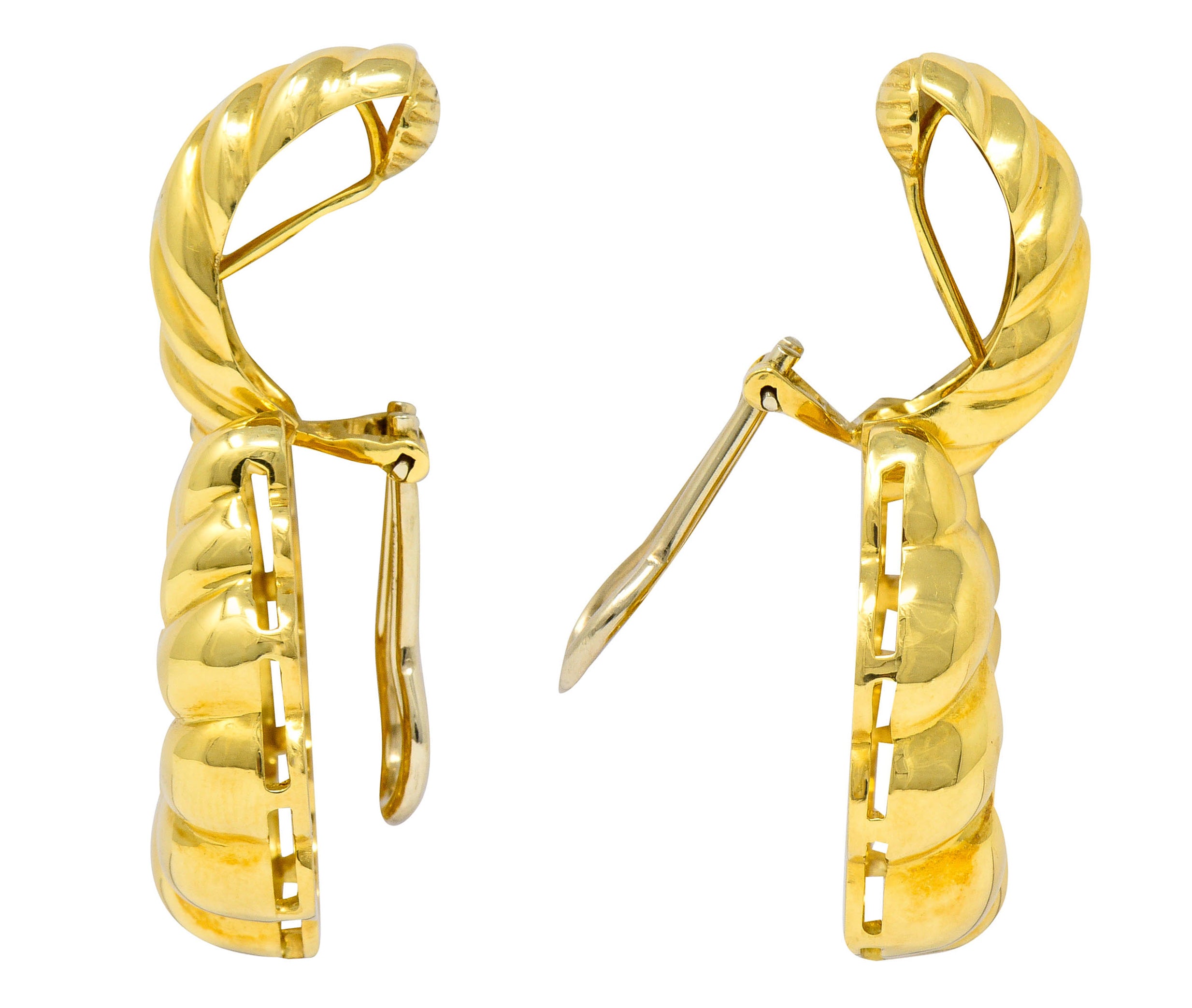 Tiffany & Co. 18 Karat Gold Ribbed Doorknocker Ear-Clip EarringsEarrings - Wilson's Estate Jewelry