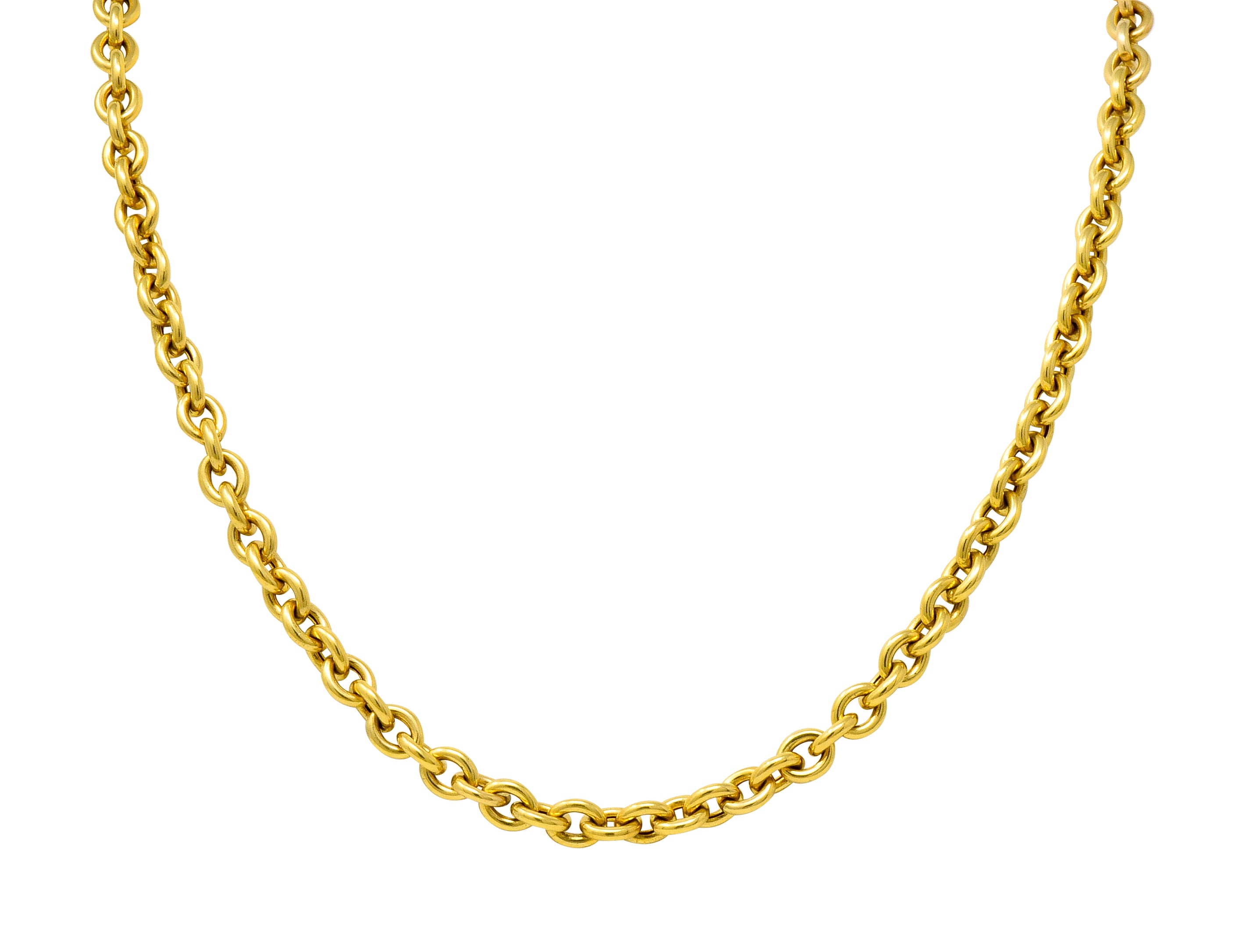 Vintage 14 Karat Yellow Gold 30 Inch Cable Chain Unisex Necklace - Wilson's Estate Jewelry