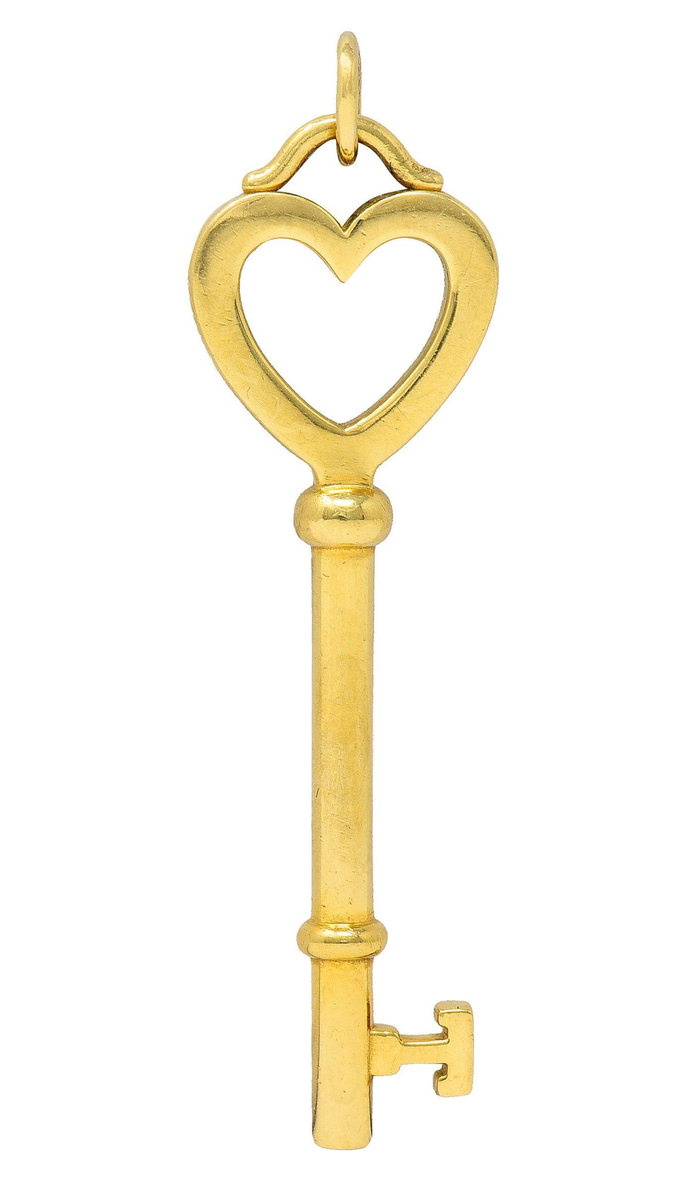 Tiffany & Co. 18 Karat Yellow Gold Tiffany Heart Key Pendant Wilson's Estate Jewelry