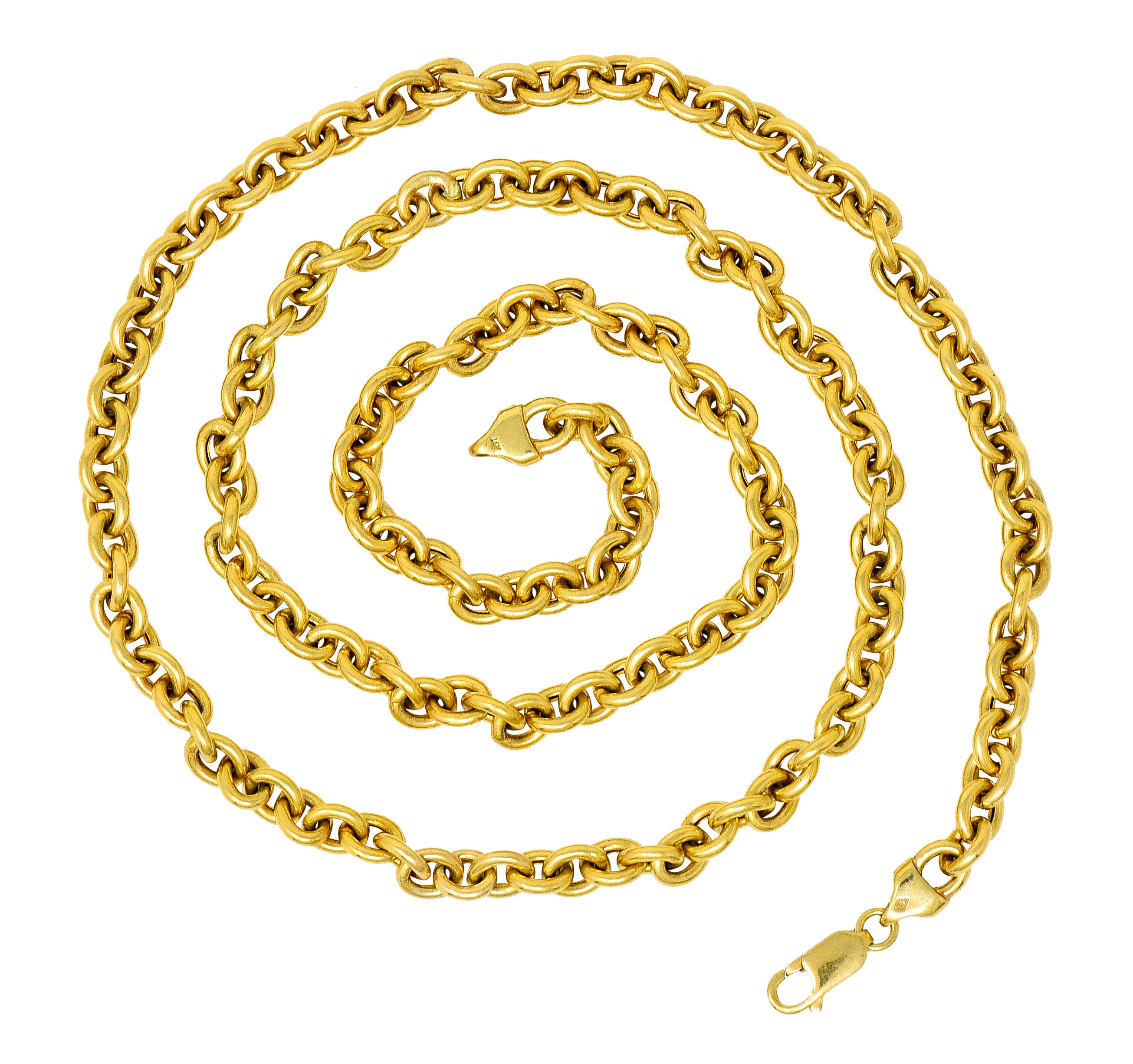 Vintage 14 Karat Yellow Gold 30 Inch Cable Chain Unisex Necklace - Wilson's Estate Jewelry