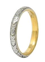 Early Art Deco Platinum-Topped 18 Karat Two-Tone Gold Floral Band RingRing - Wilson's Estate Jewelry