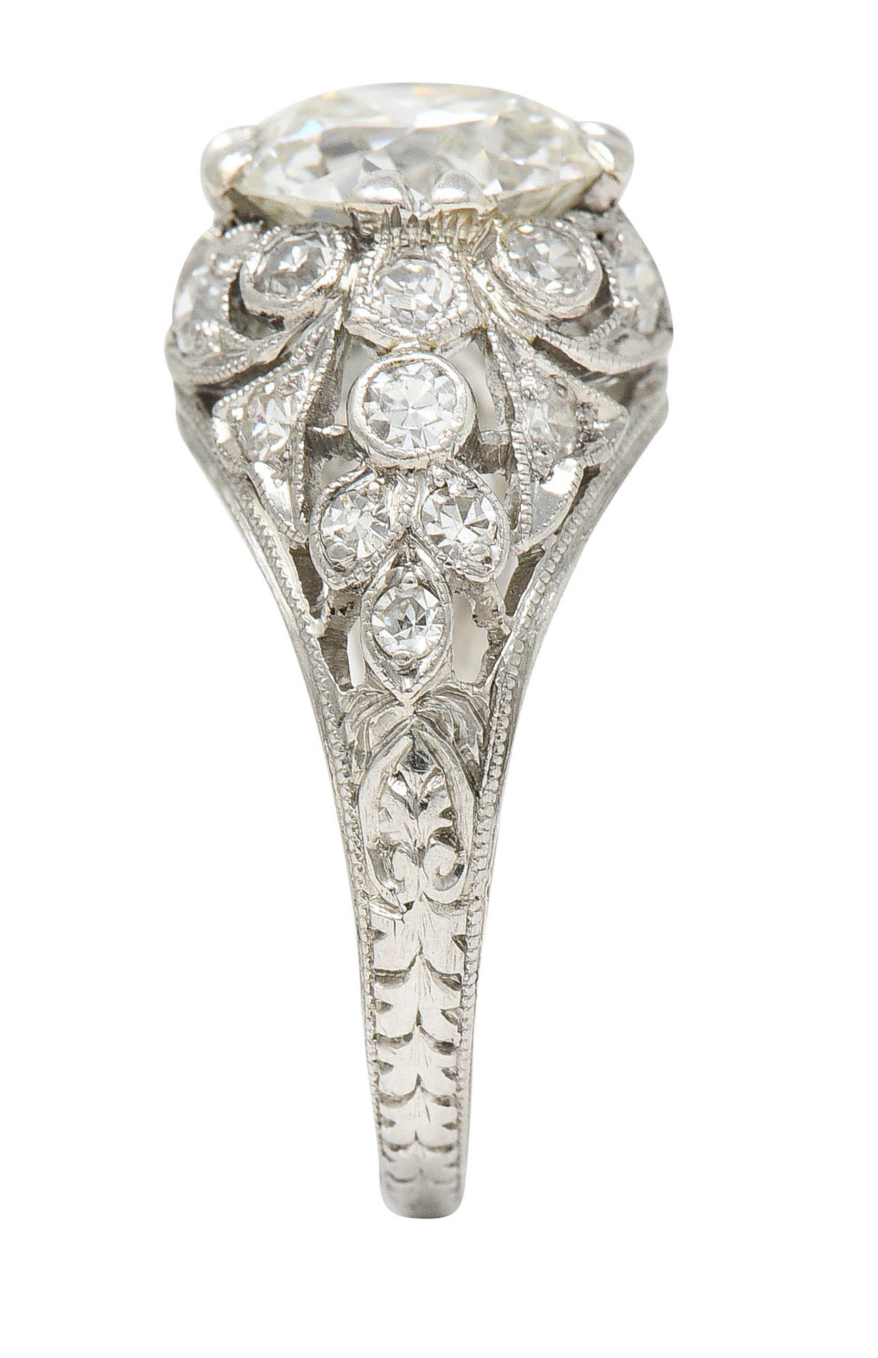 Edwardian 2.33 CTW Diamond Platinum Engagement RingRing - Wilson's Estate Jewelry