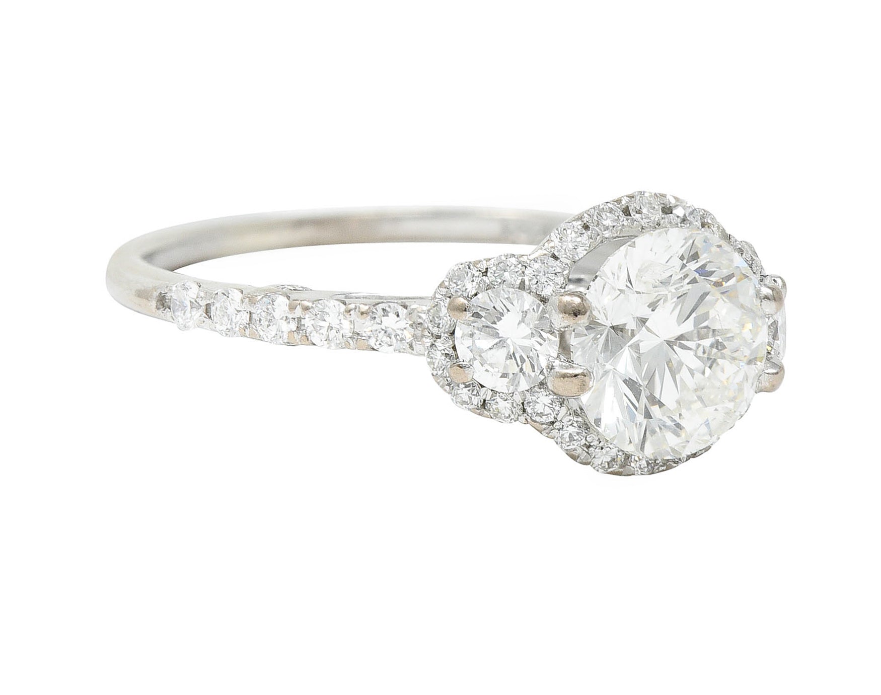 Verragio 1.85 CTW Diamond 18 Karat White Gold Halo Engagement RingRing - Wilson's Estate Jewelry