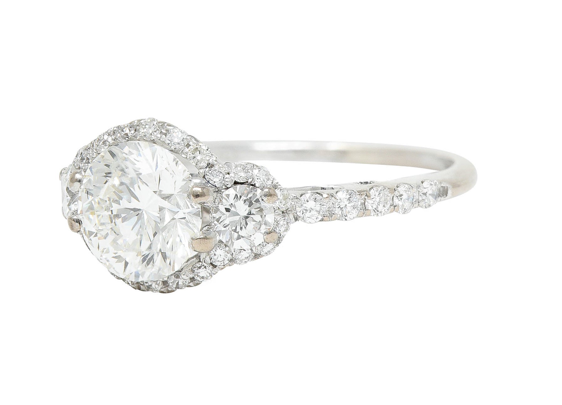 Verragio 1.85 CTW Diamond 18 Karat White Gold Halo Engagement RingRing - Wilson's Estate Jewelry